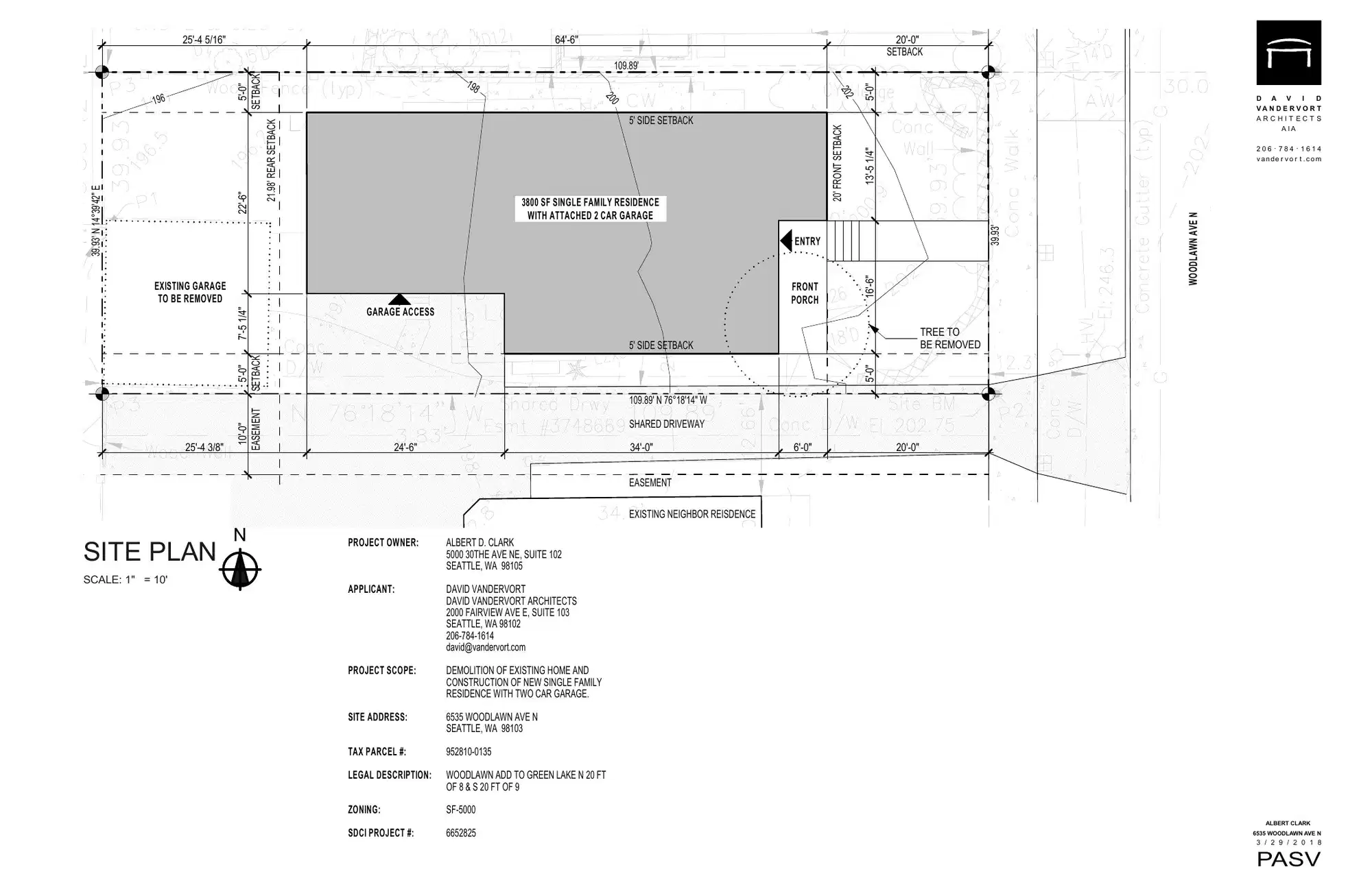 Site plan for 6535 Woodlawn Ave N