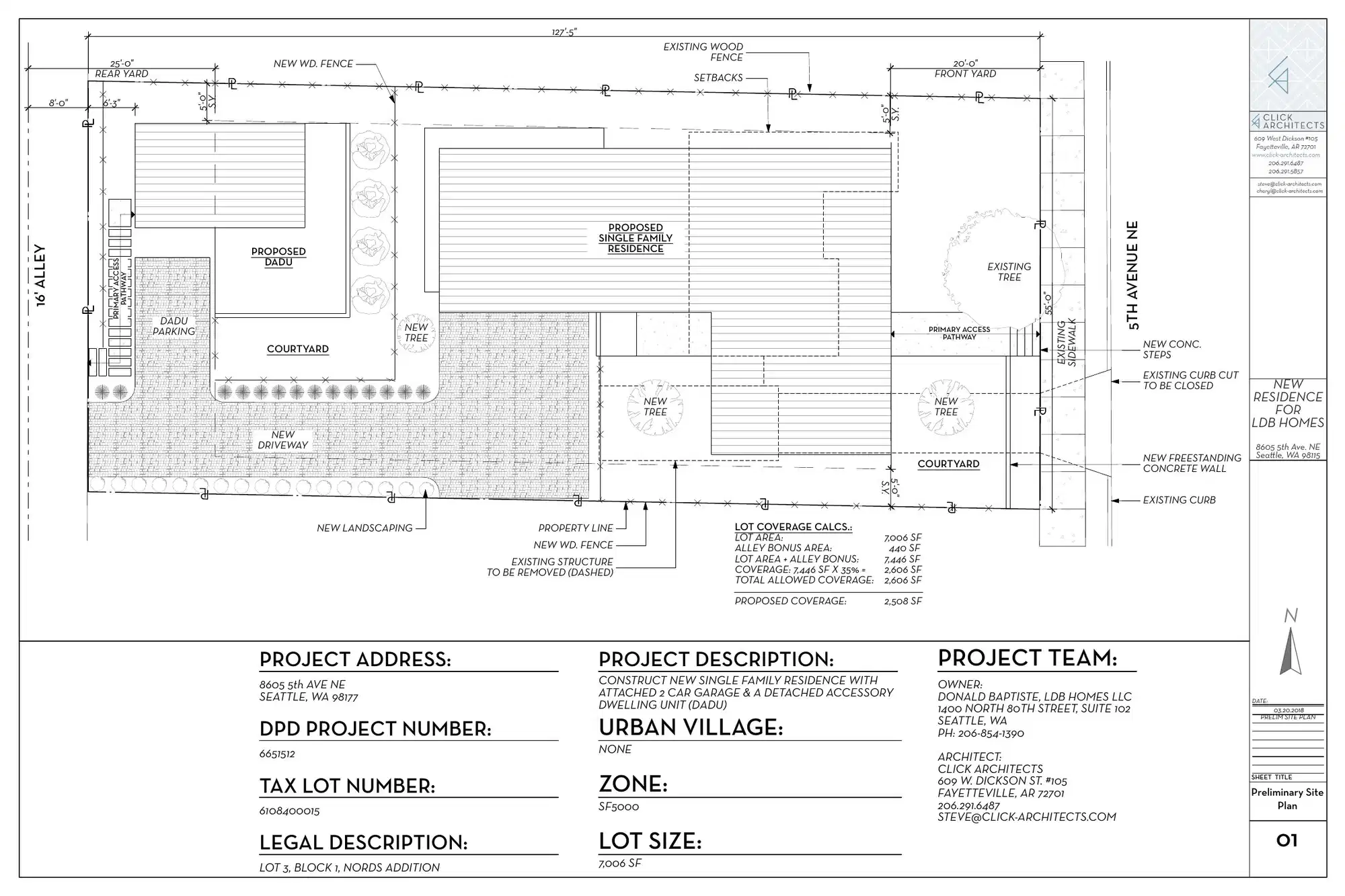 Site plan for 8605 5th Ave NE
