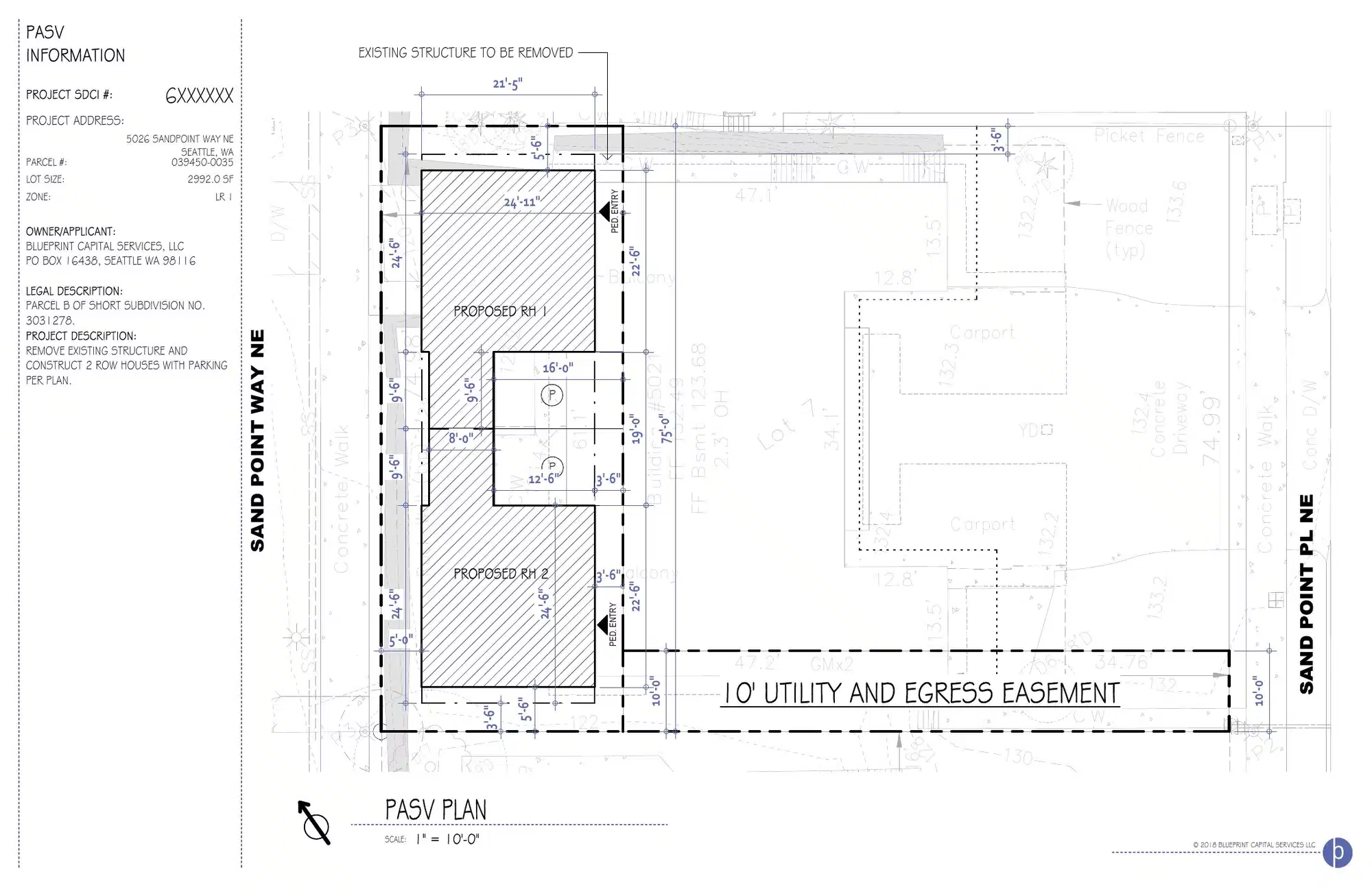 Site plan for 5026 Sand Point Way NE