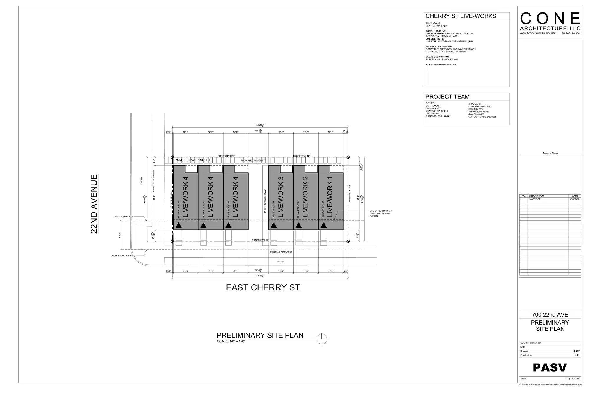 Site plan for 700 22nd Ave