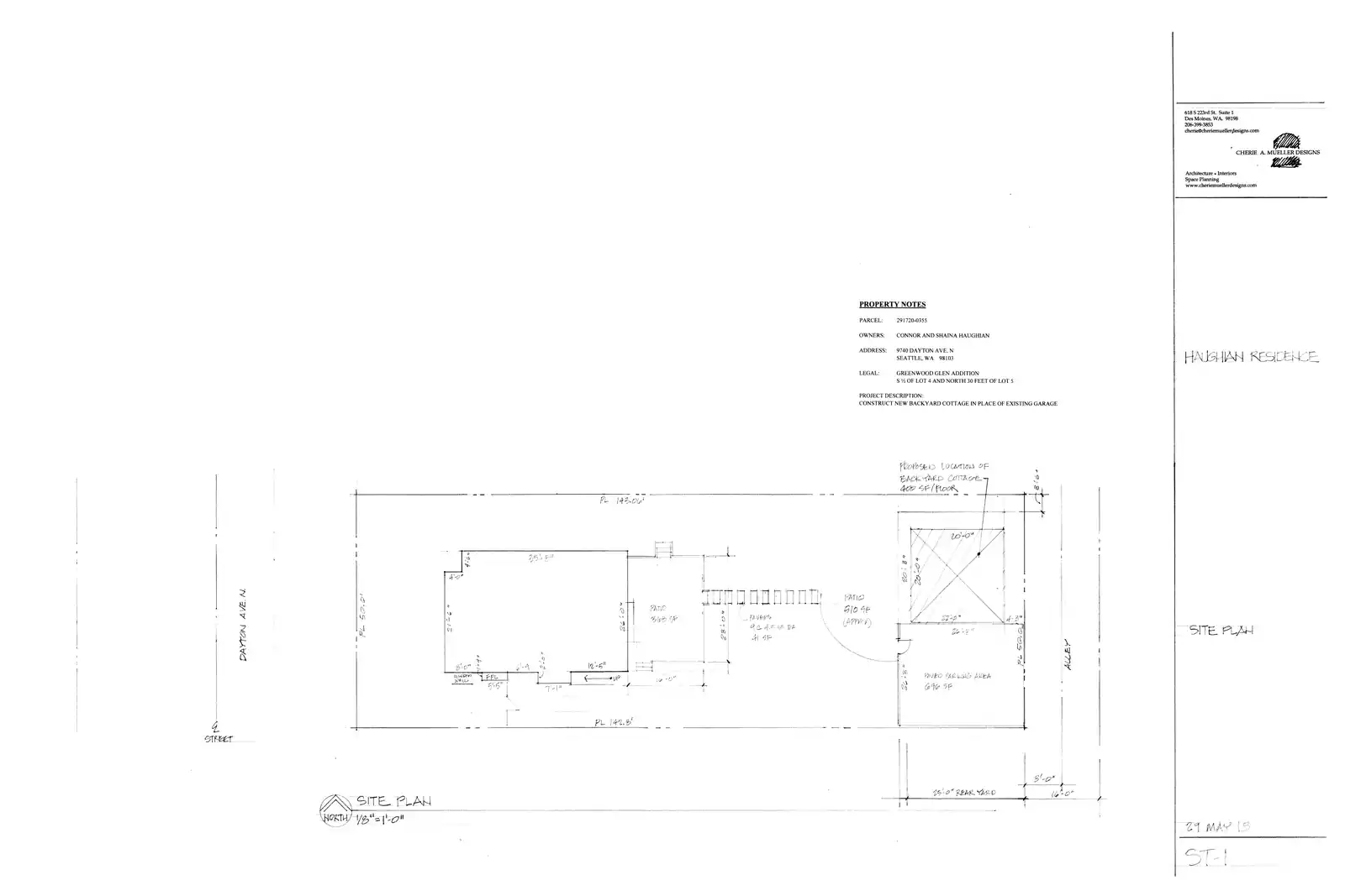 Site plan for 9740 Dayton Ave N