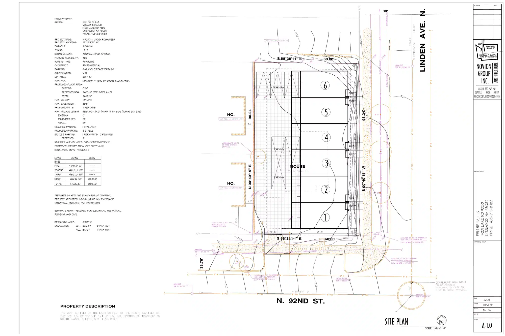 Site plan for 9201 Linden Ave N