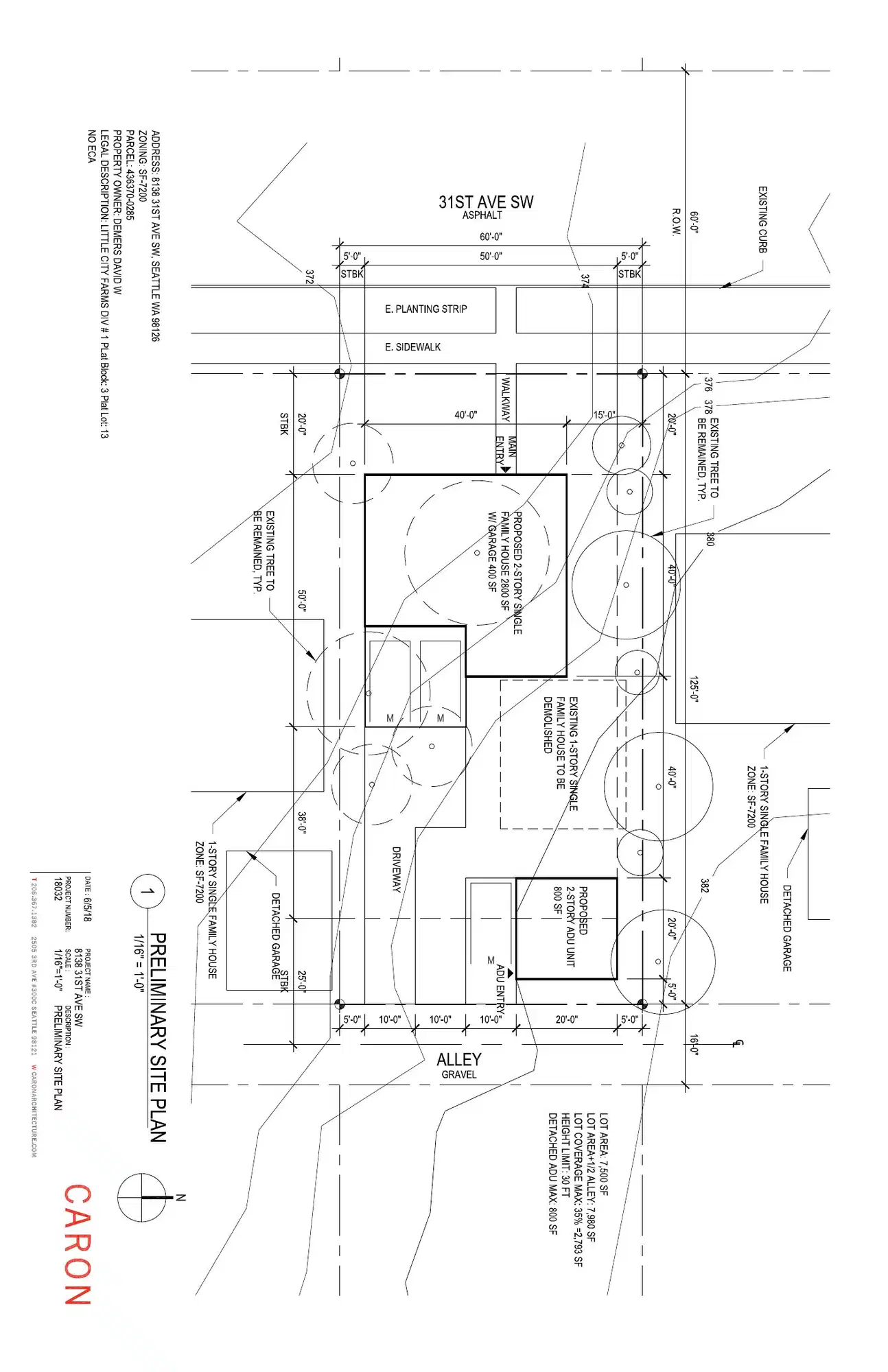 Site plan for 8138 31st Ave SW