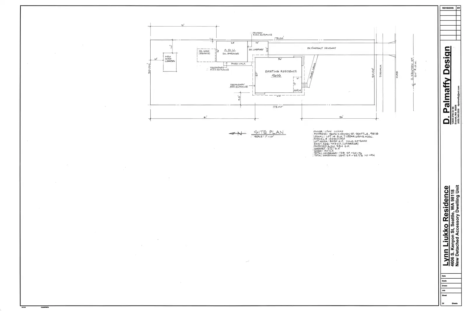 Site plan for 4606 S Kenyon St