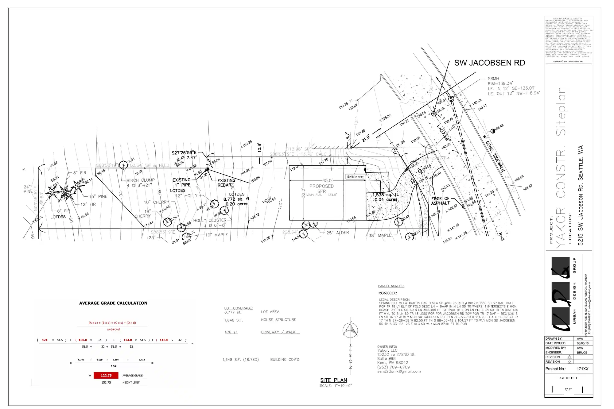 Site plan for 5215 SW Jacobsen Rd