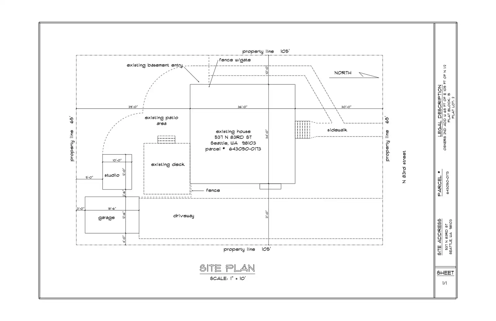 Site plan for 537 N 83rd St