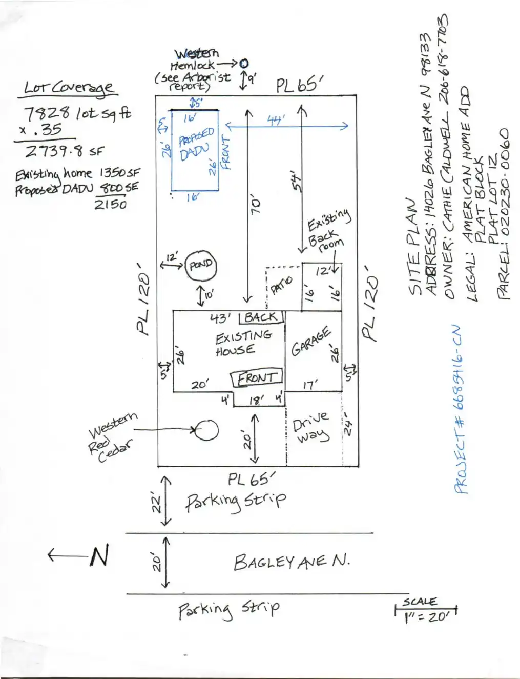 Site plan for 14026 Bagley Ave N