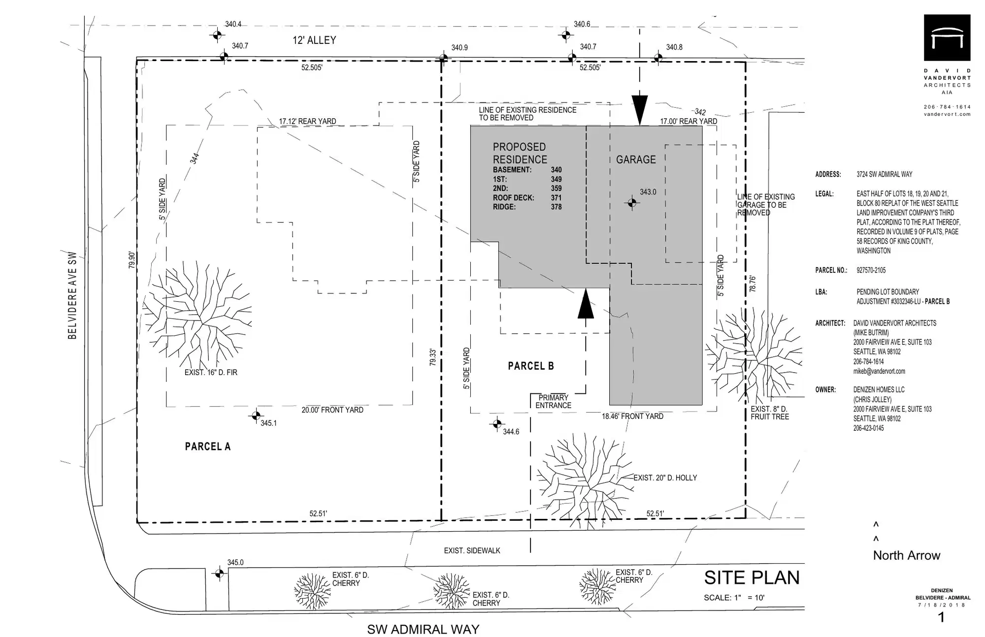 Site plan for 3724 SW Admiral Way