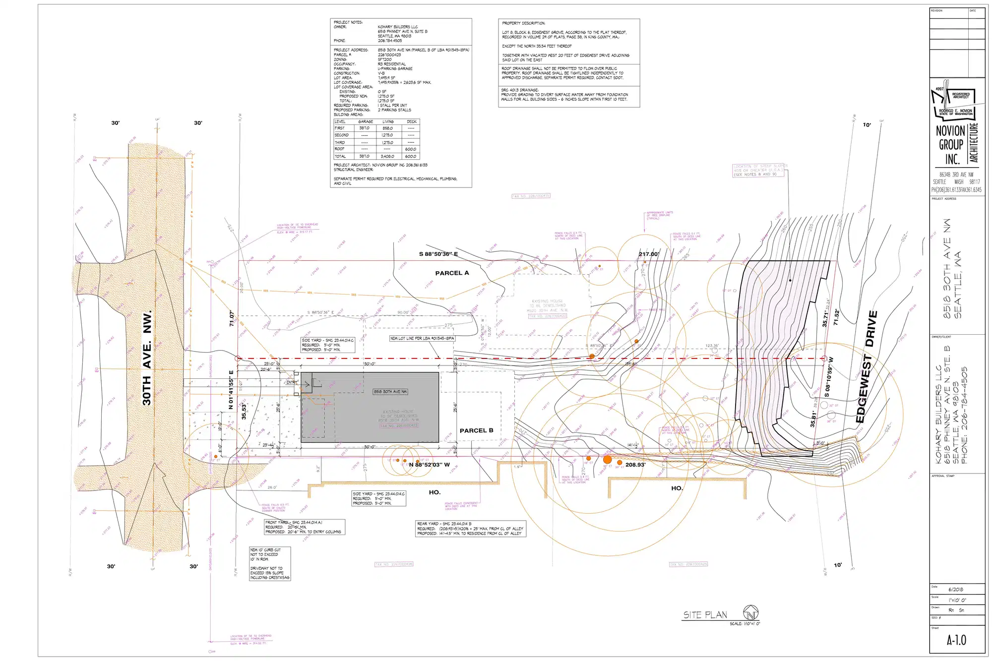 Site plan for 8518 30th Ave NW