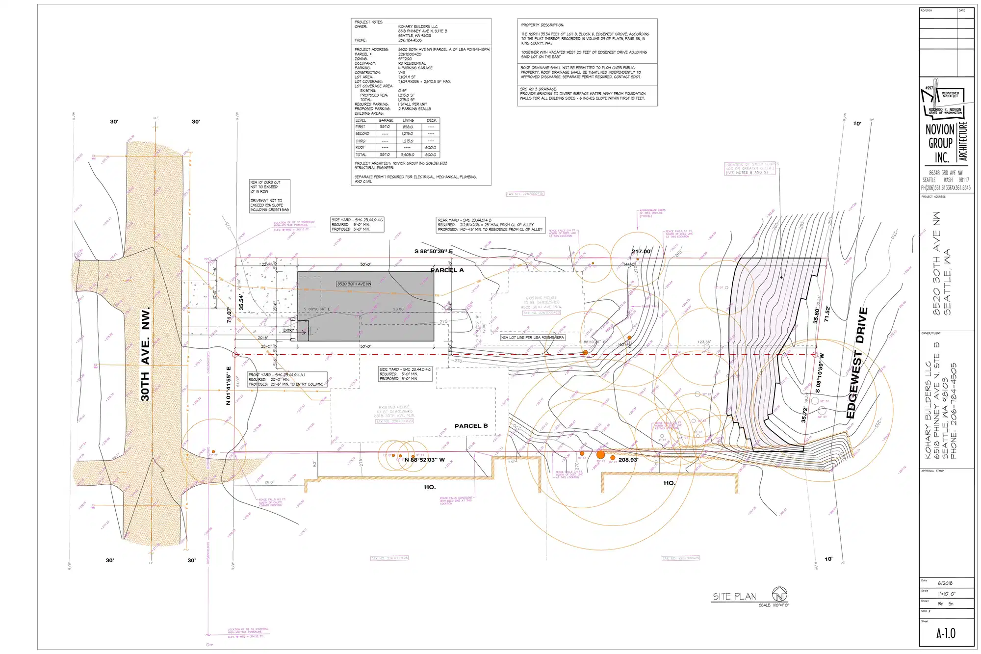 Site plan for 8520 30th Ave NW