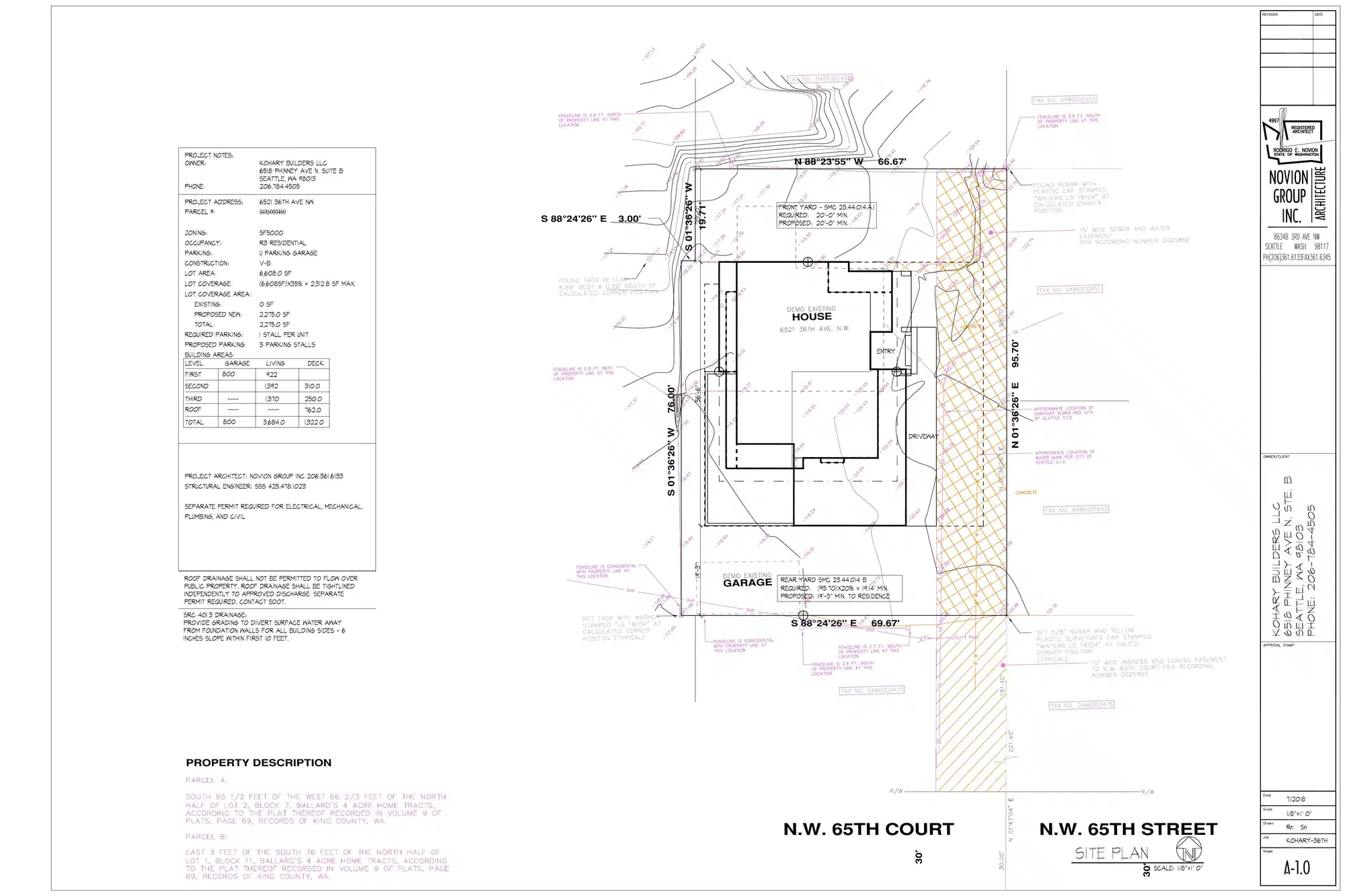 Site plan for 6521 36th Ave NW