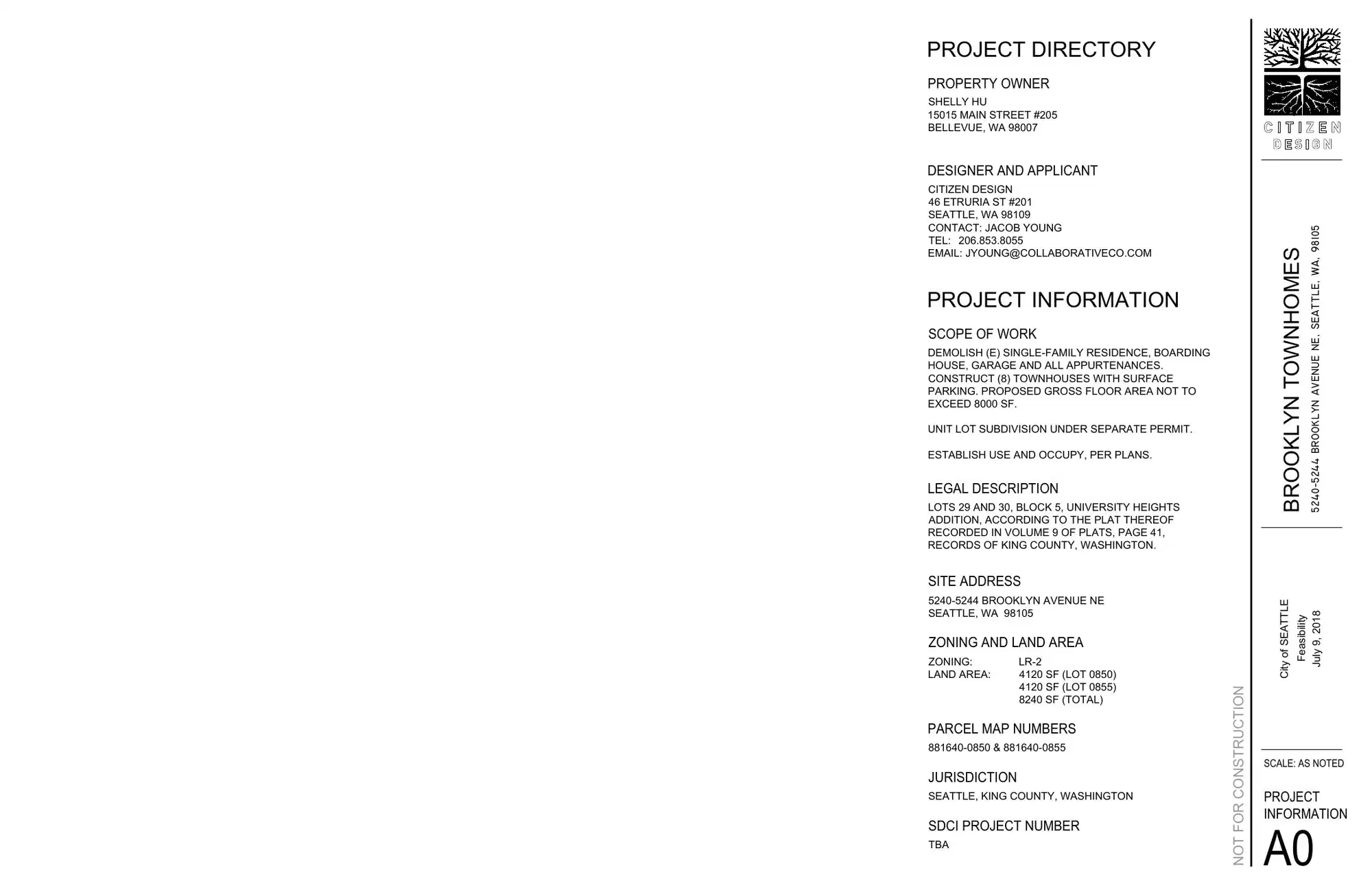 Site plan for 5240 Brooklyn Ave NE