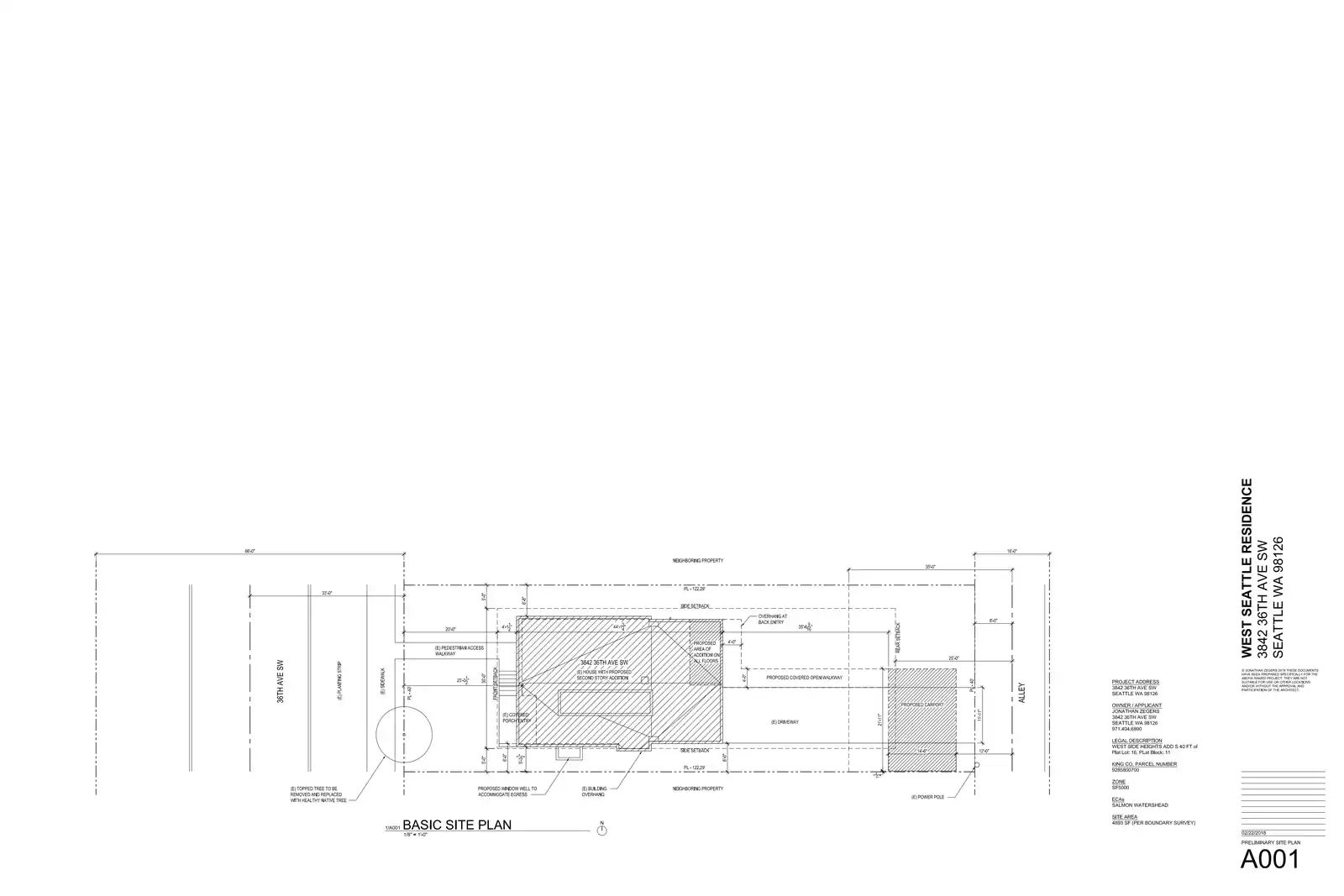 Site plan for 3842 36th Ave SW