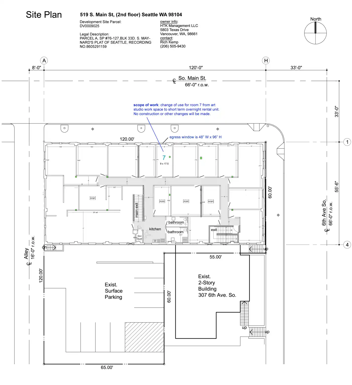 Site plan for 519 S Main St
