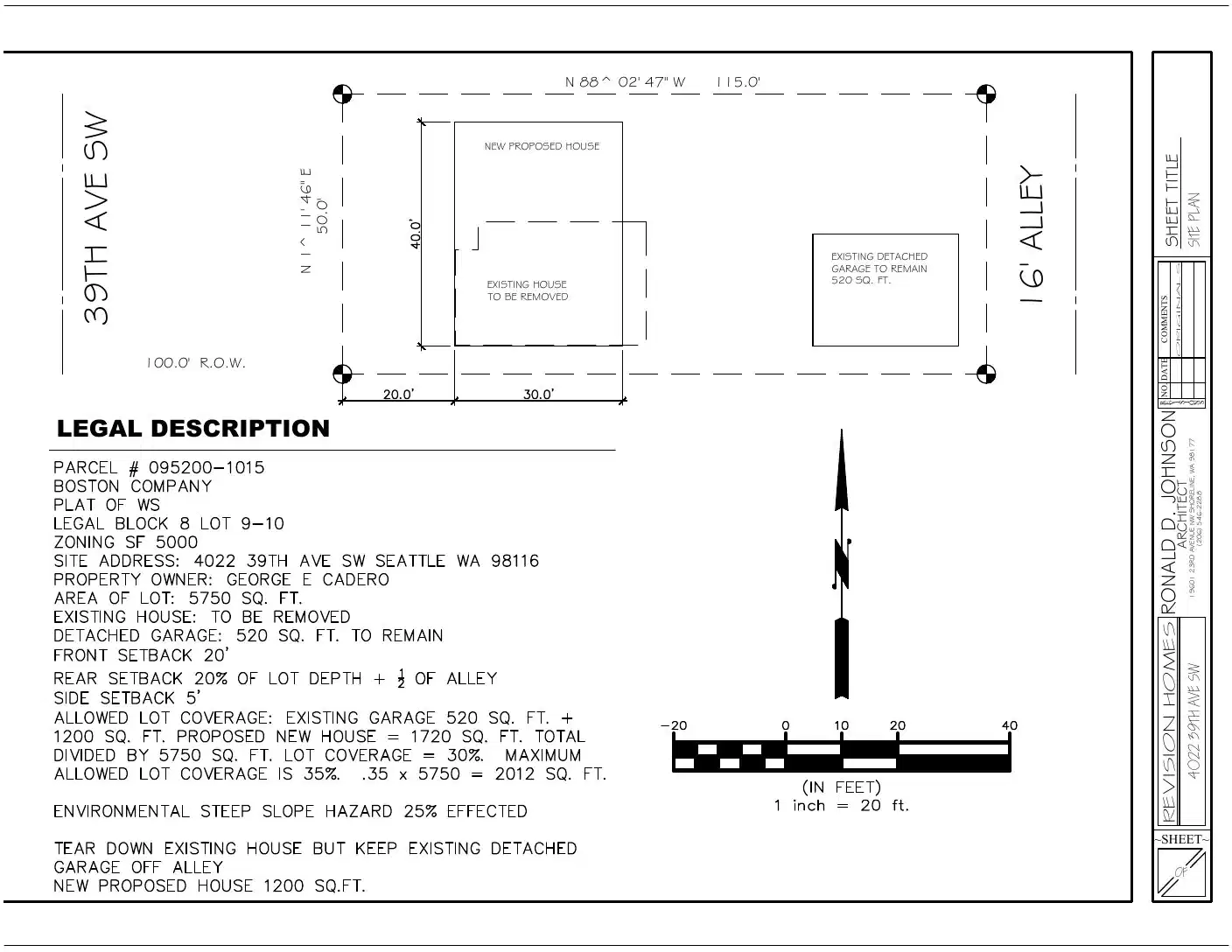Site plan for 4022 39th Ave SW