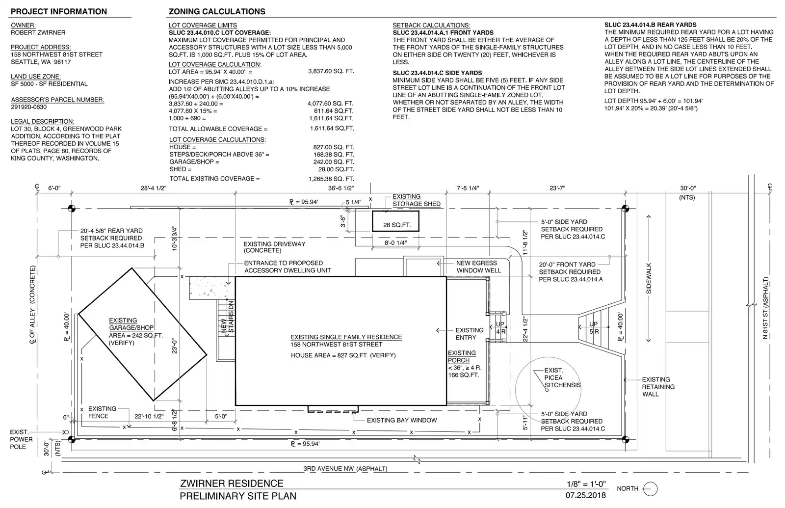 Site plan for 158 NW 81st St