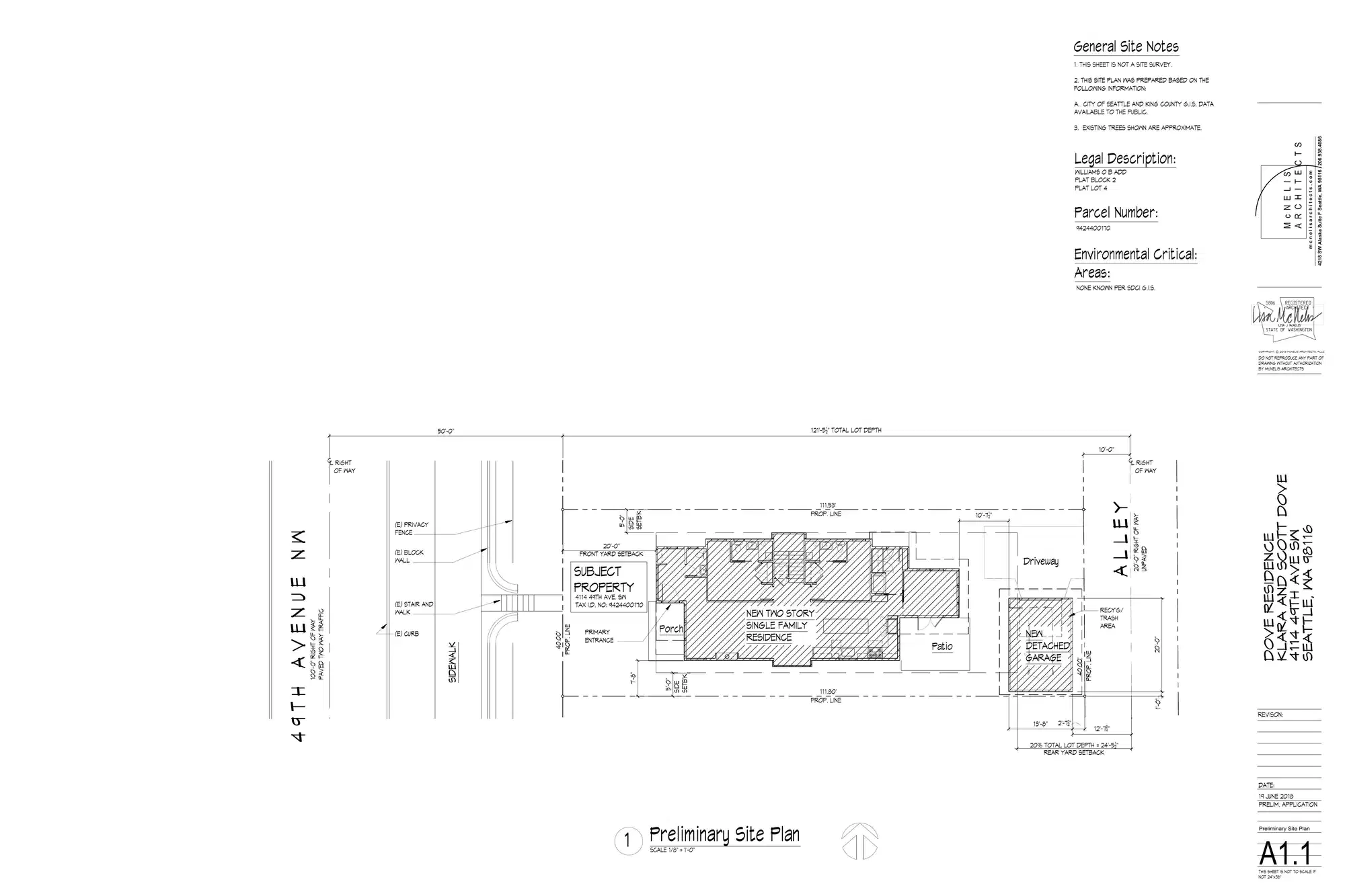 Site plan for 4114 49th Ave SW