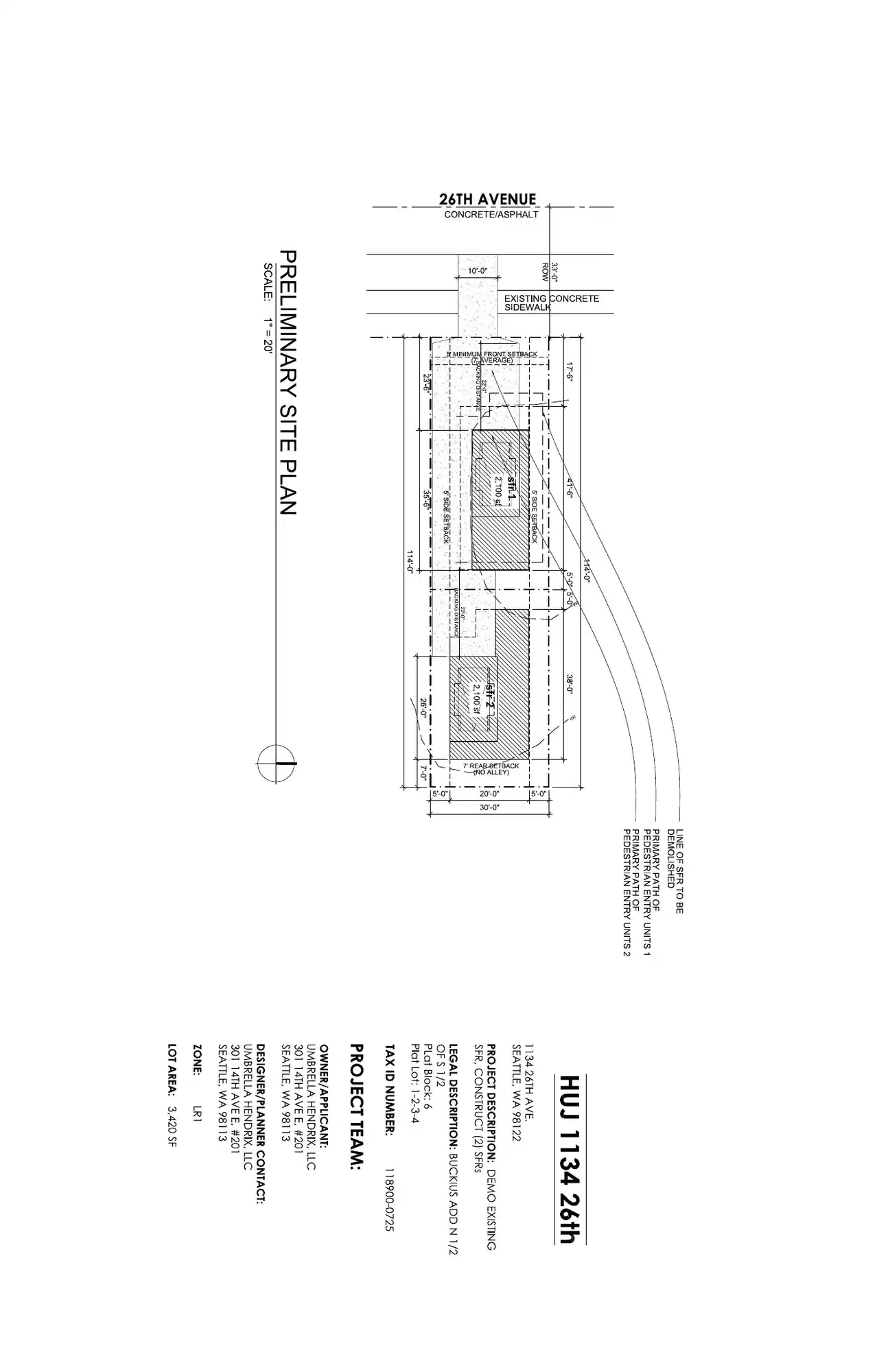 Site plan for 1134 26th Ave
