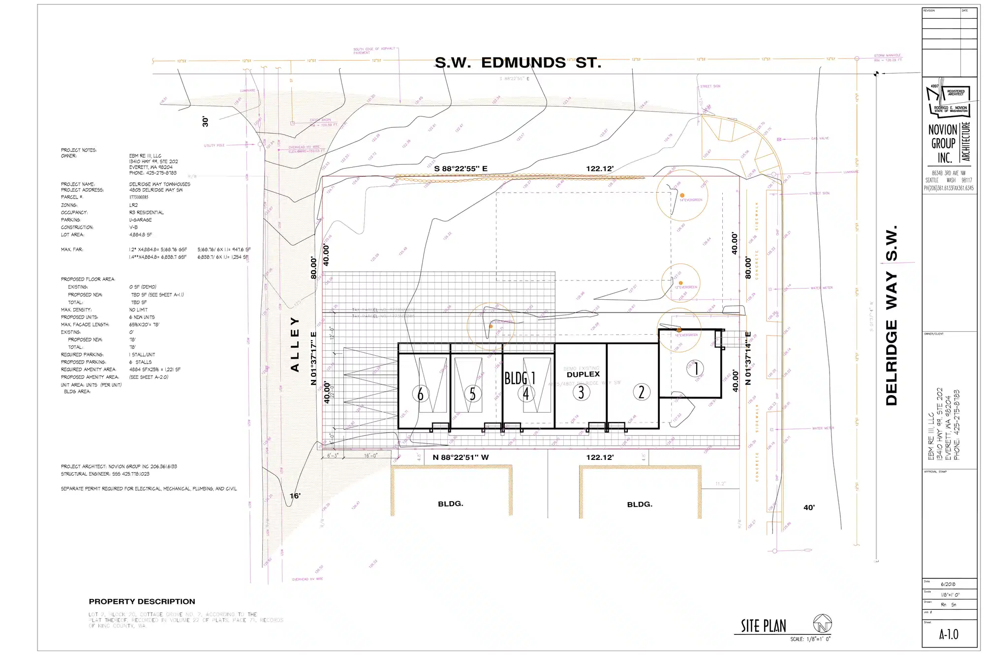Site plan for 4805 Delridge Way SW