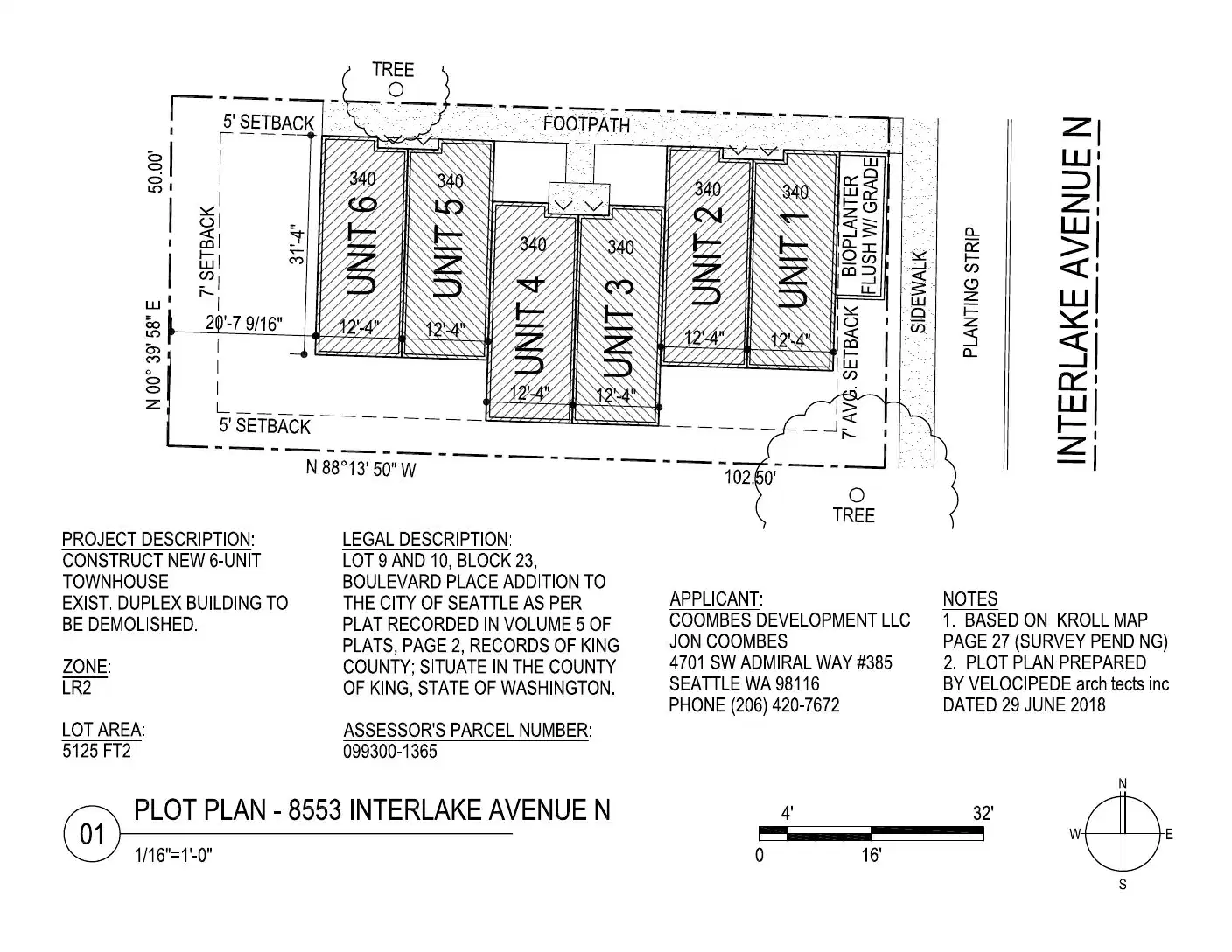 Site plan for 8553 Interlake Ave N