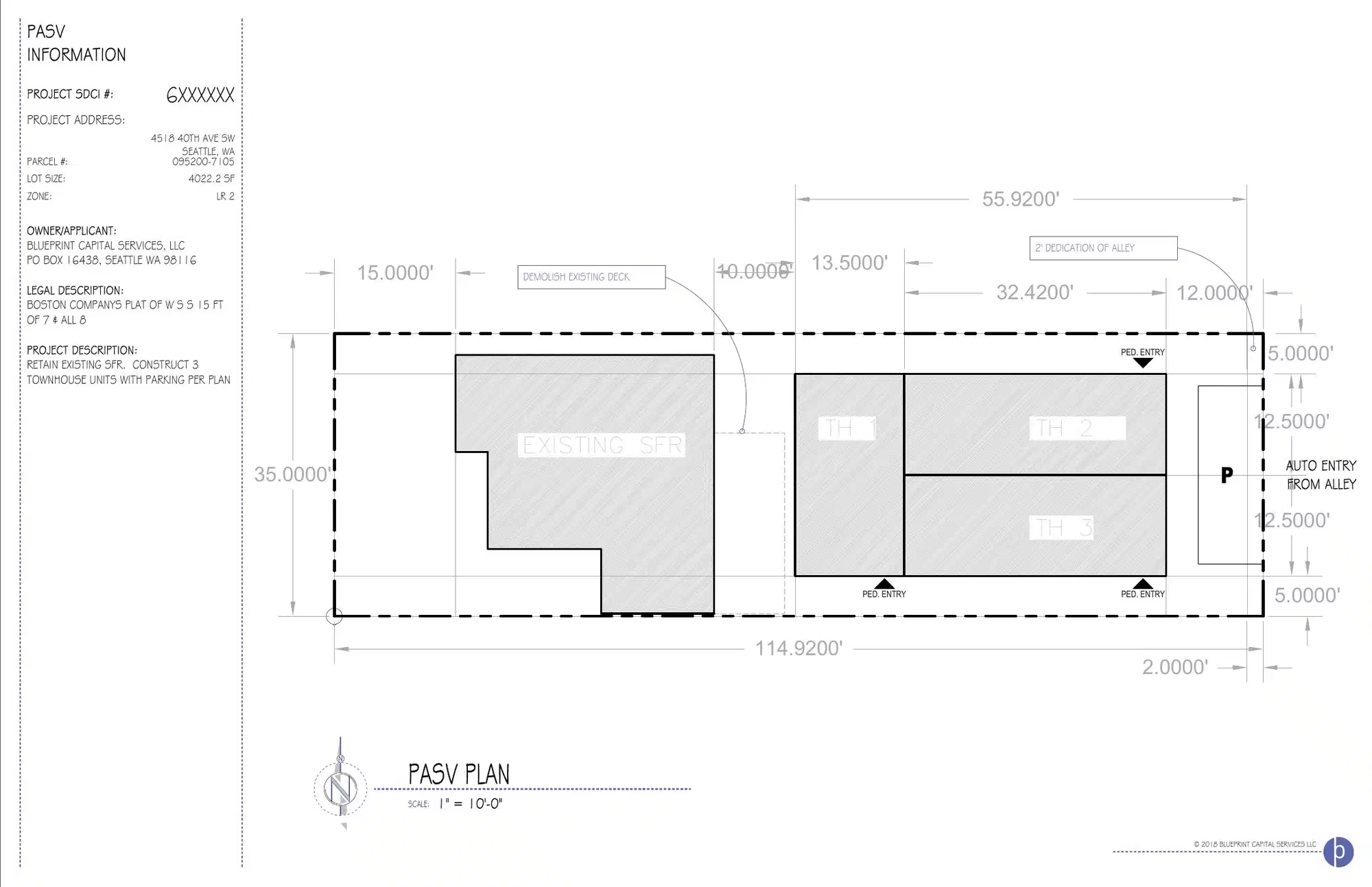 Site plan for 4518 40th Ave SW