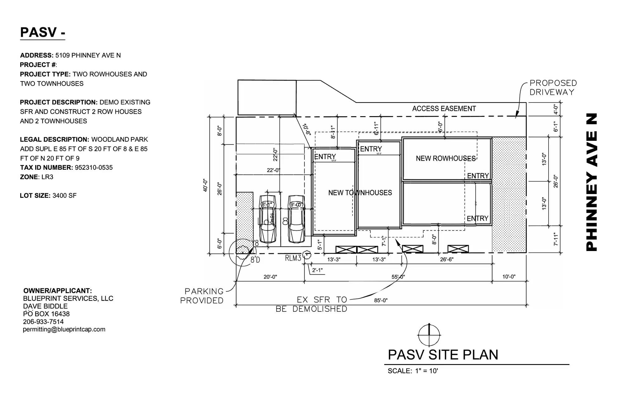 Site plan for 5109 Phinney Ave N
