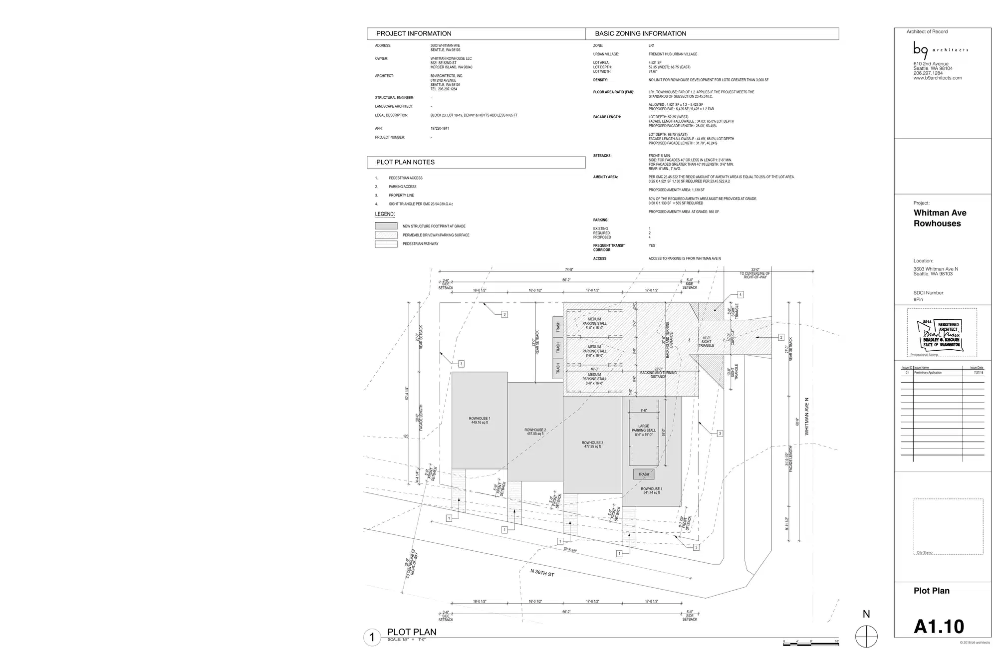 Site plan for 3603 Whitman Ave N