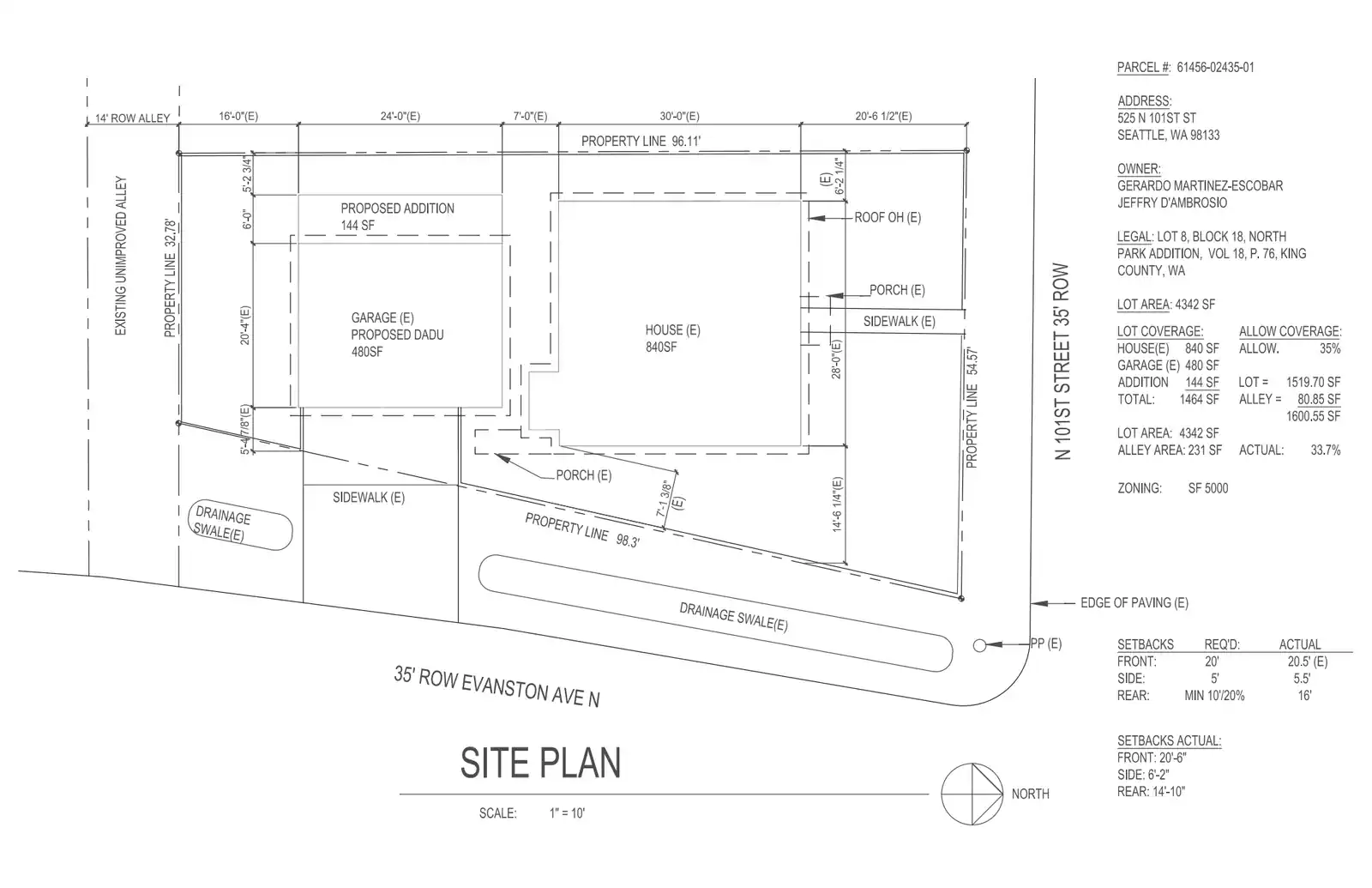 Site plan for 527 N 101st St