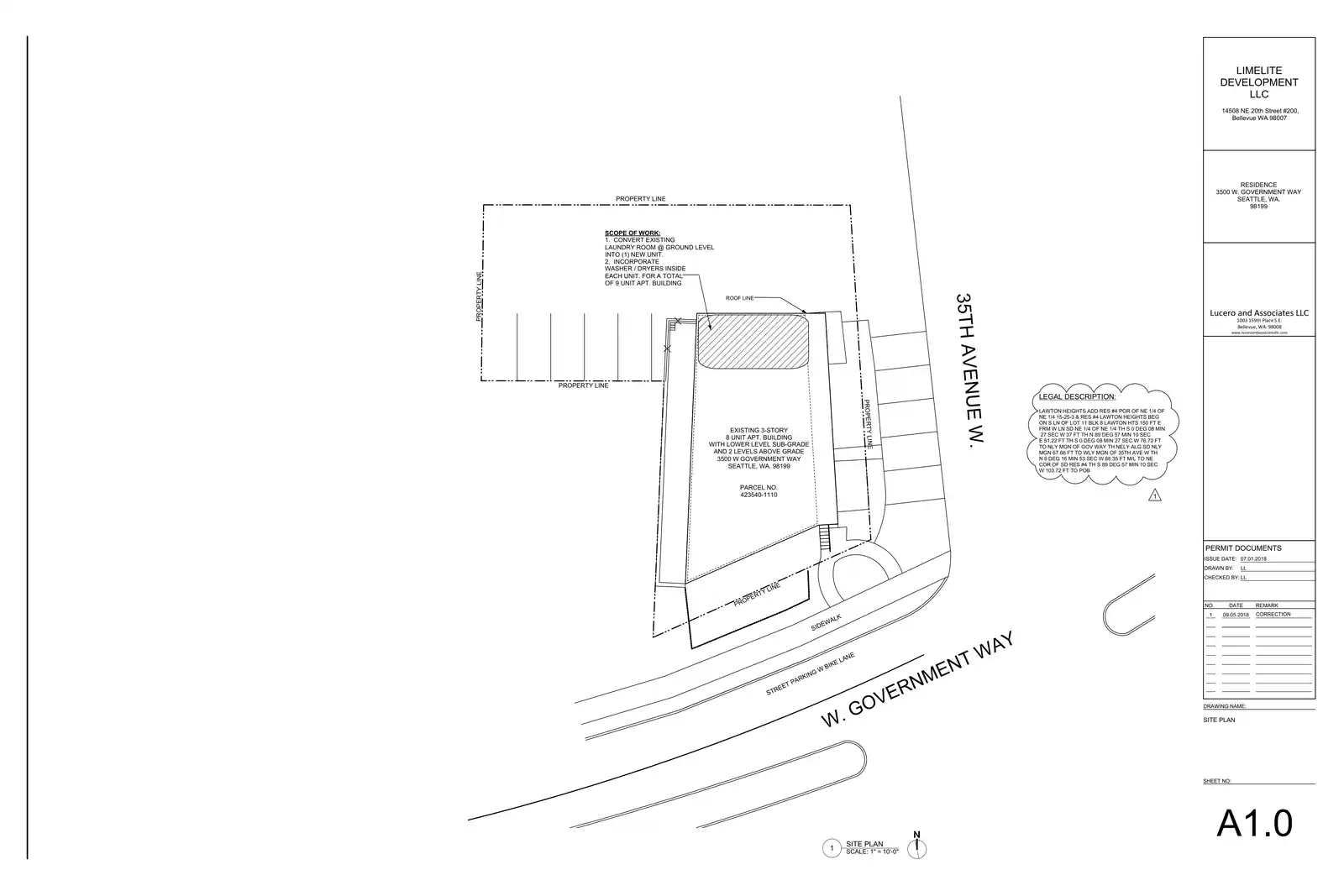 Site plan for 3500 W Government Way