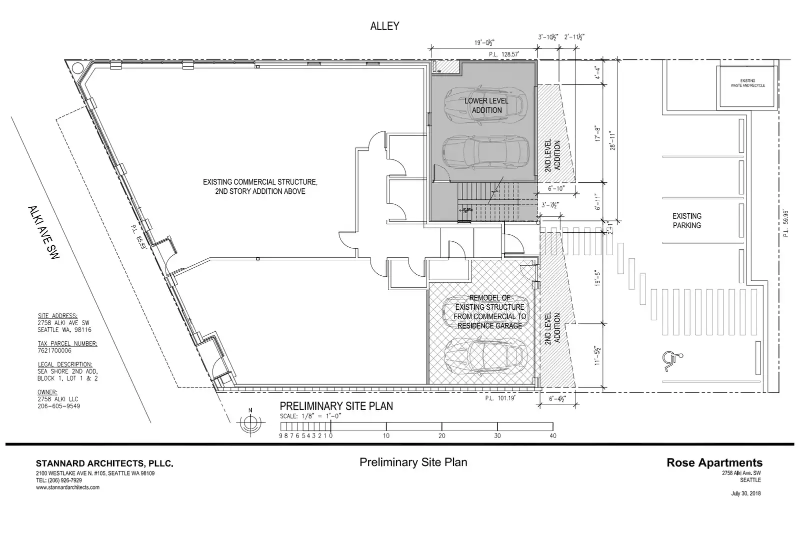 Site plan for 2758 Alki Ave SW