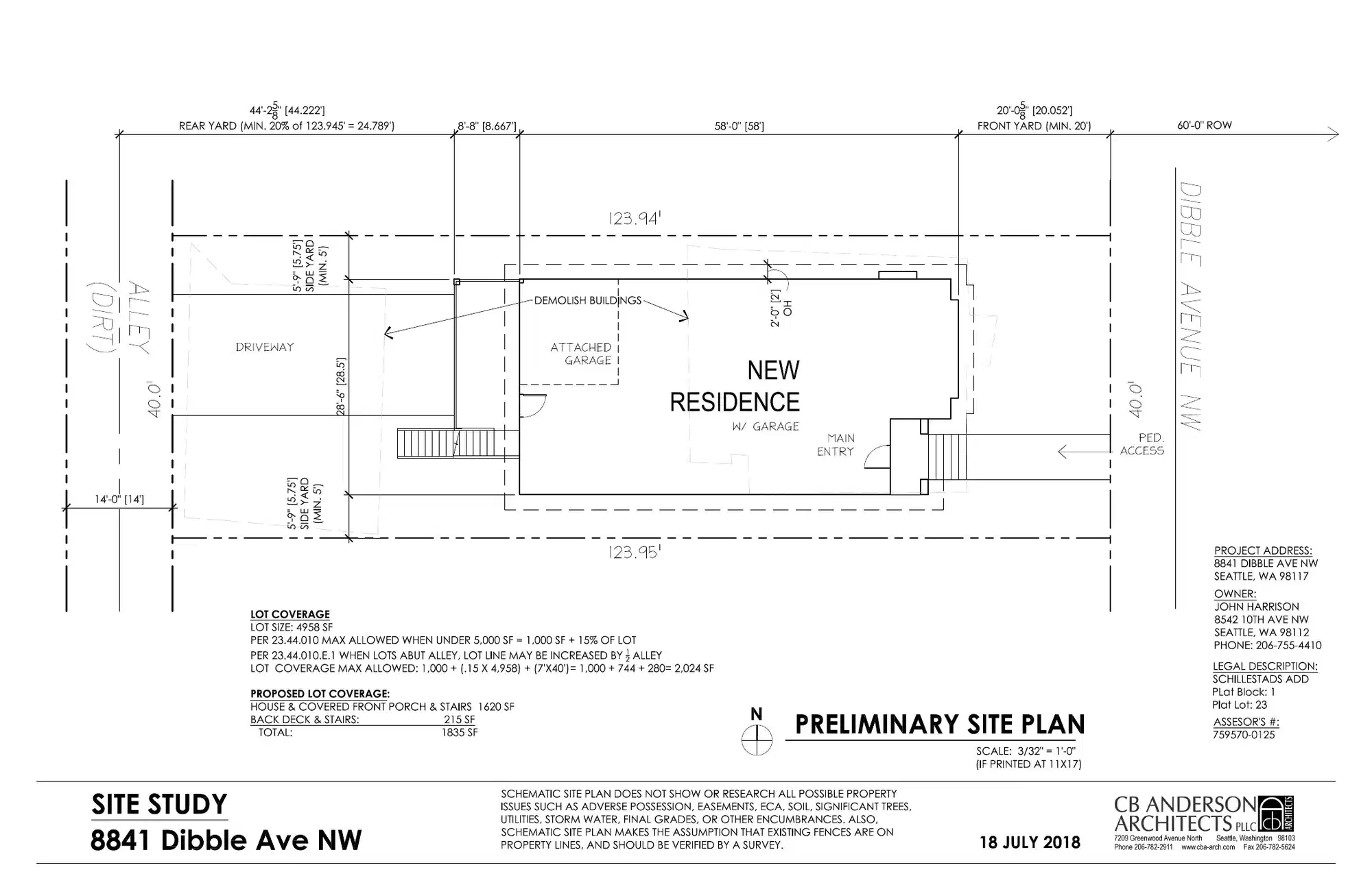 Site plan for 8841 Dibble Ave NW