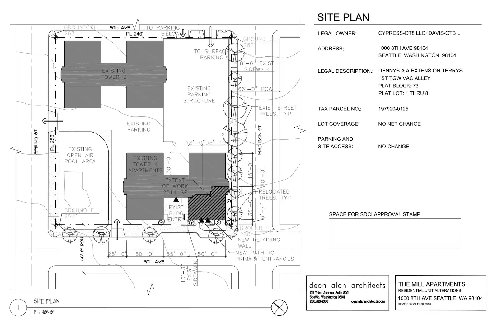 Site plan for 1000 8th Ave