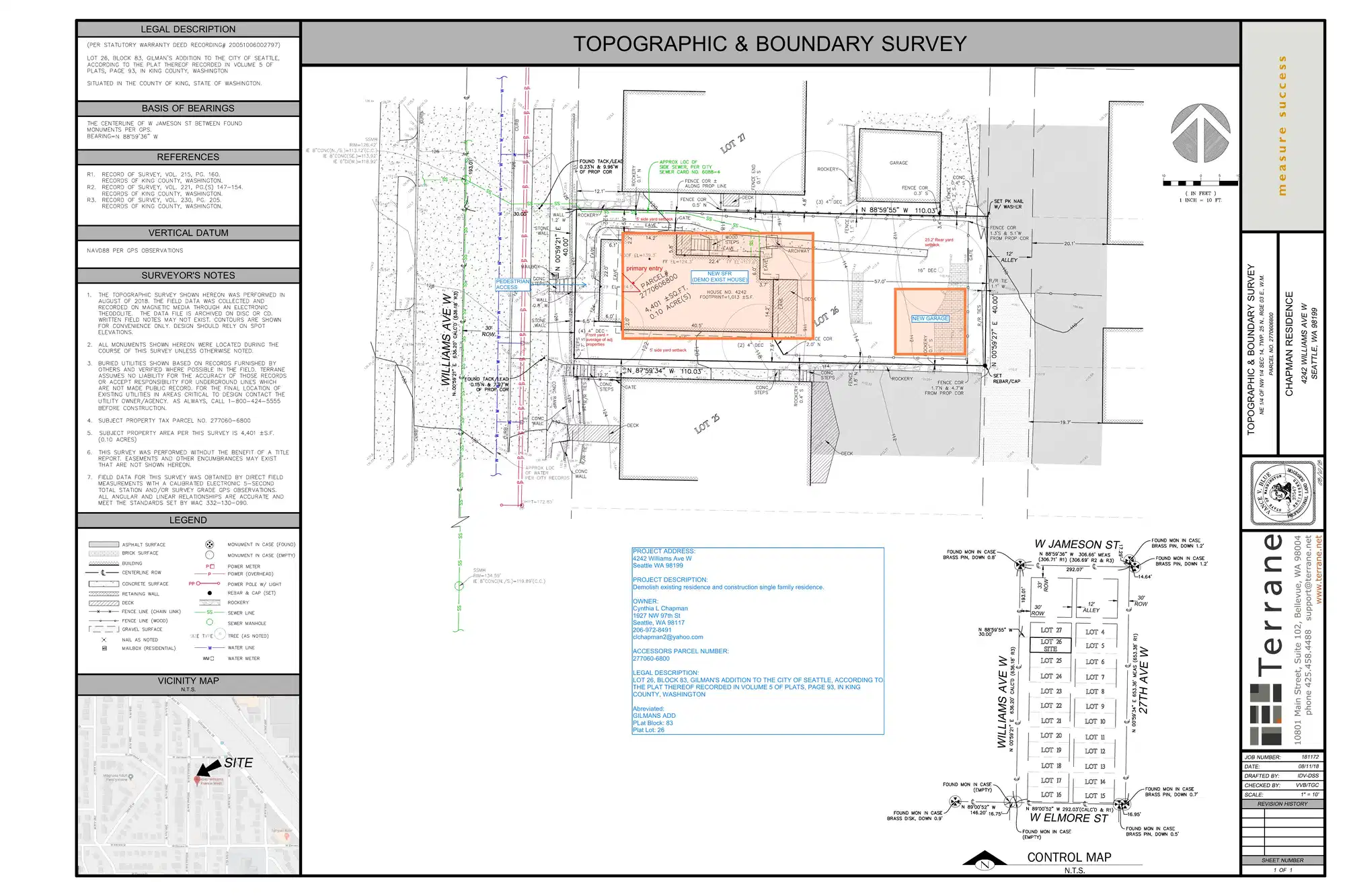 Site plan for 4242 Williams Ave W