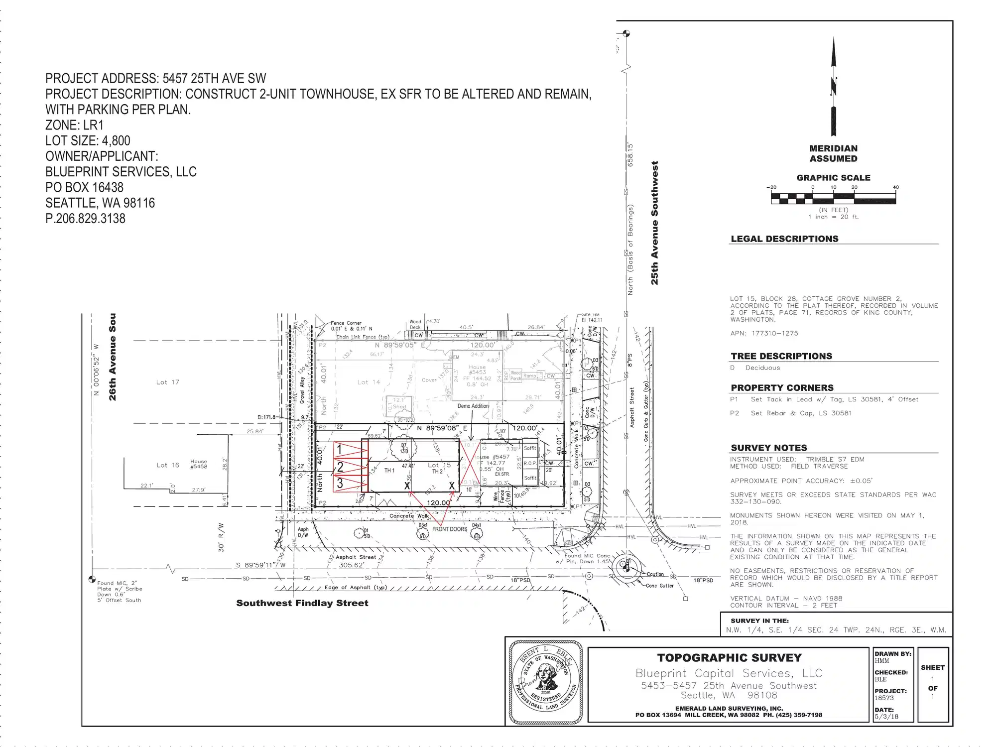 Site plan for 5457 25th Ave SW