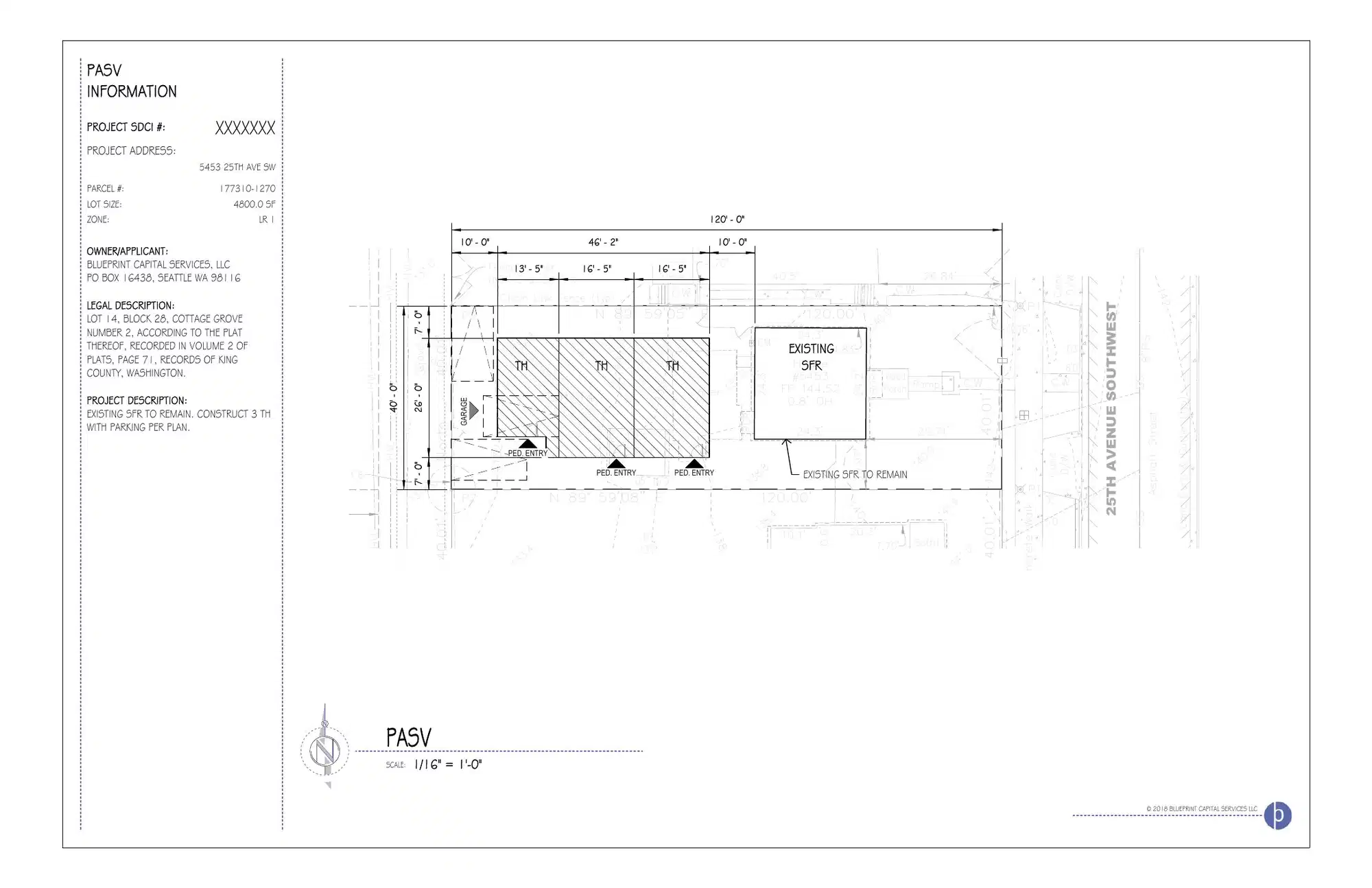 Site plan for 5455 25th Ave SW