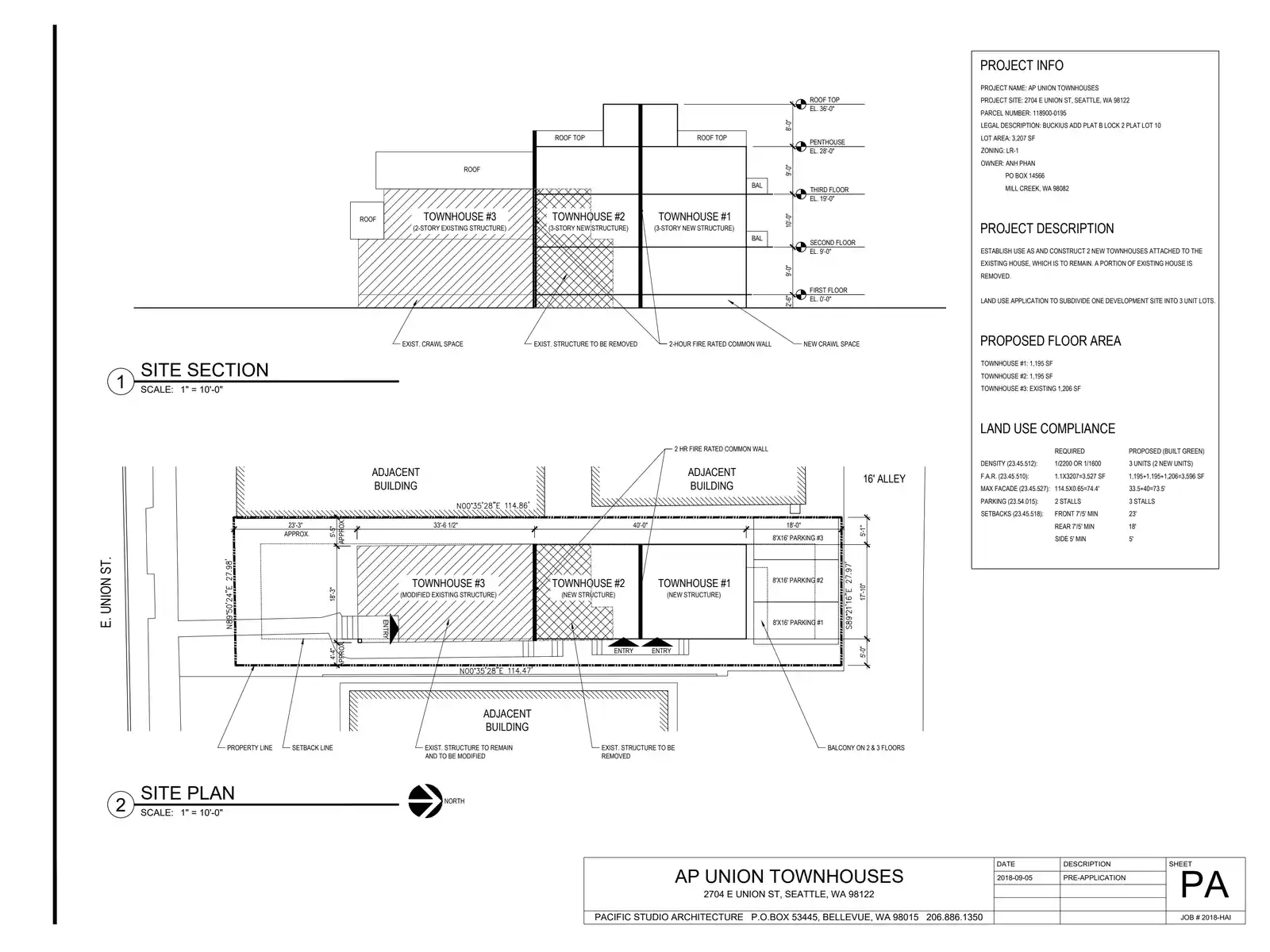 Site plan for 2704 E Union St