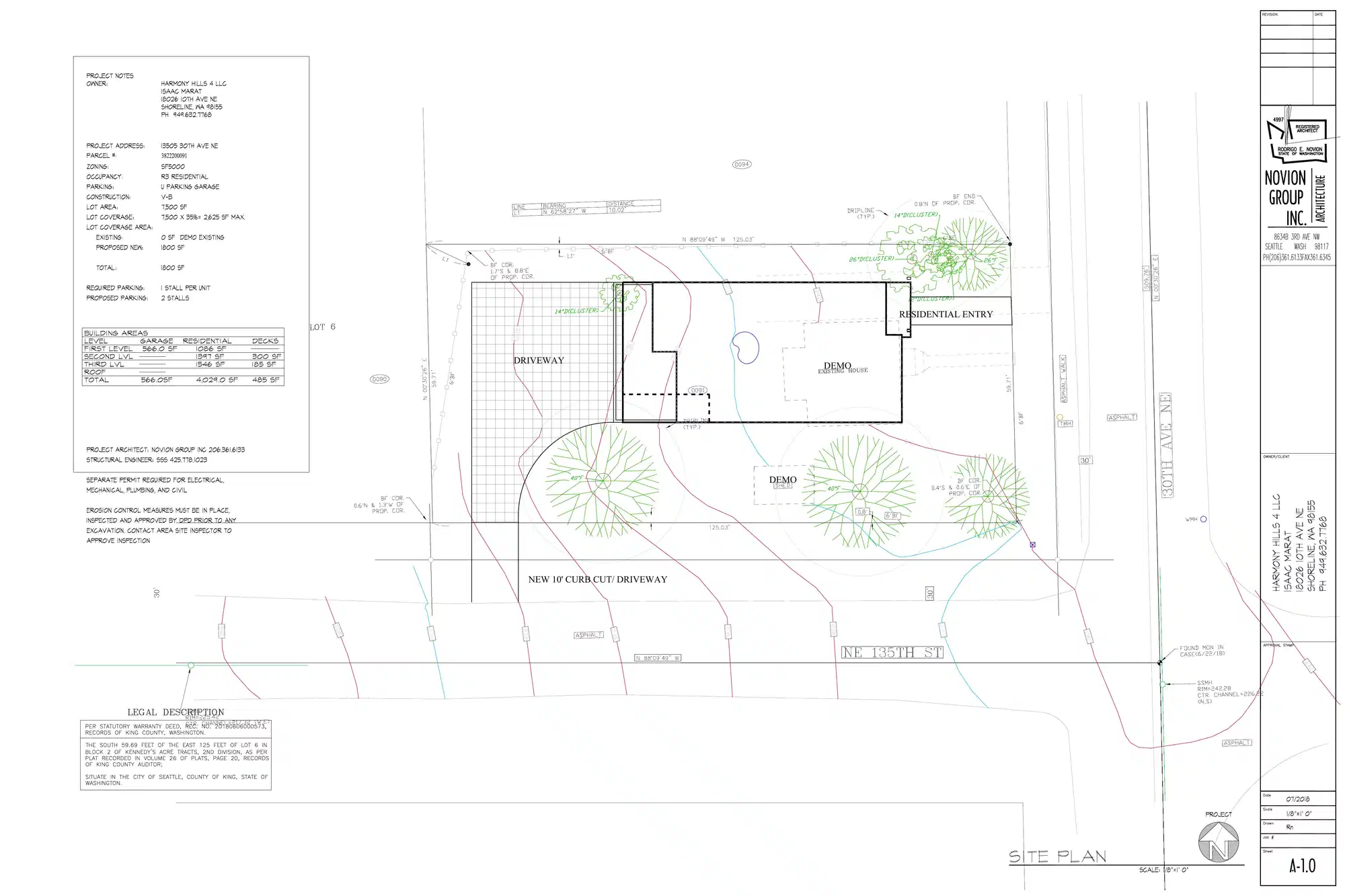 Site plan for 13505 30th Ave NE