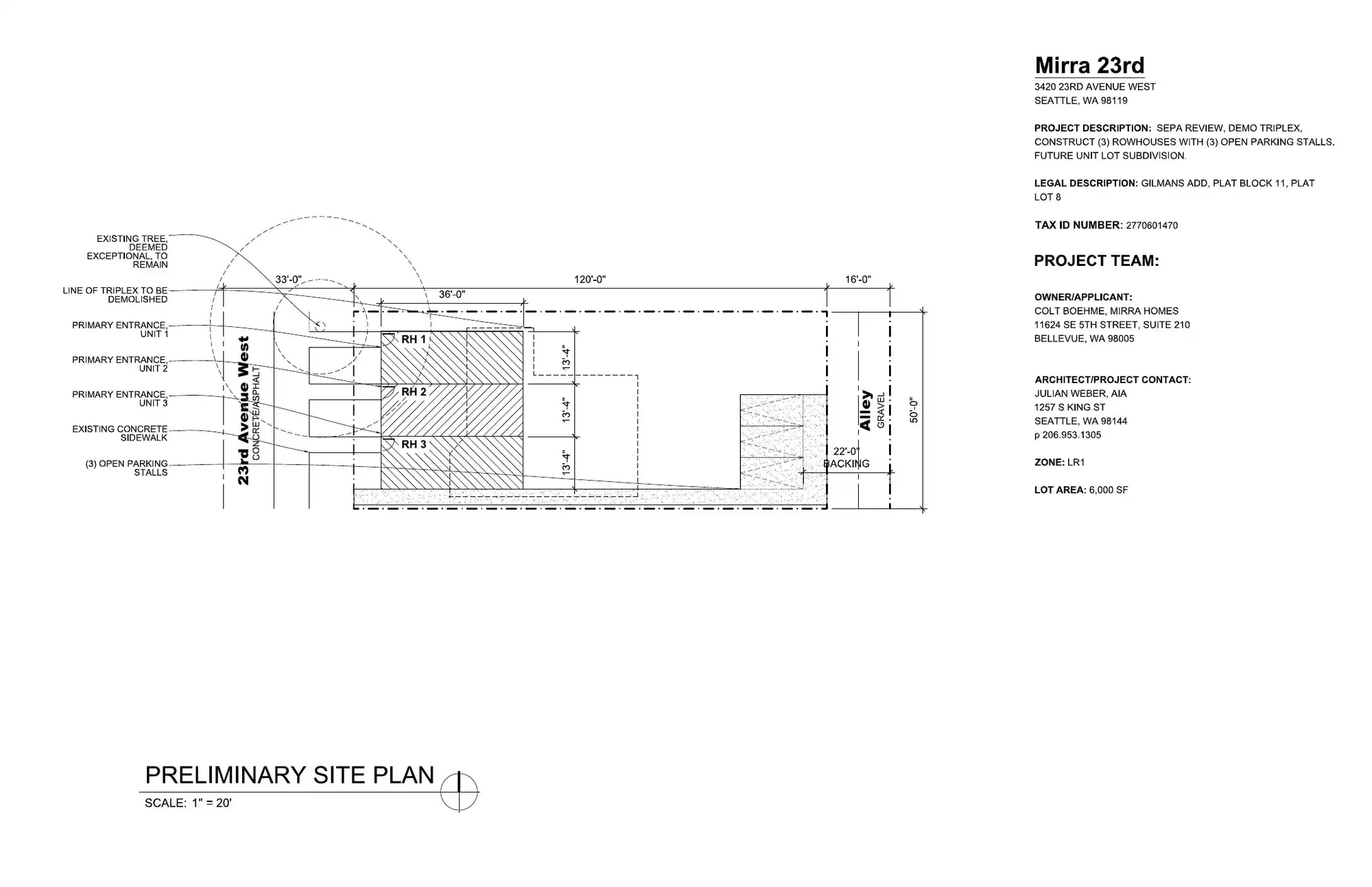 Site plan for 3422 23rd Ave W