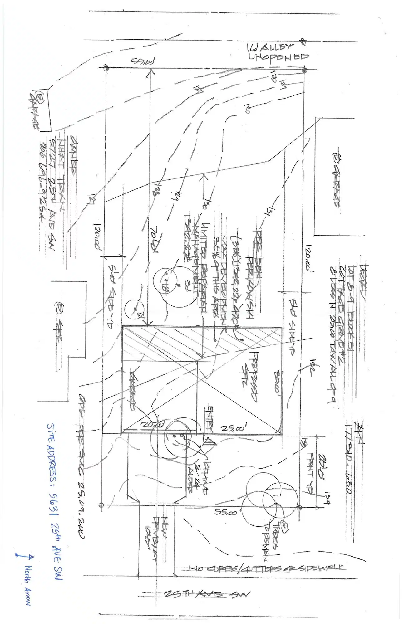 Site plan for 5631 25th Ave SW