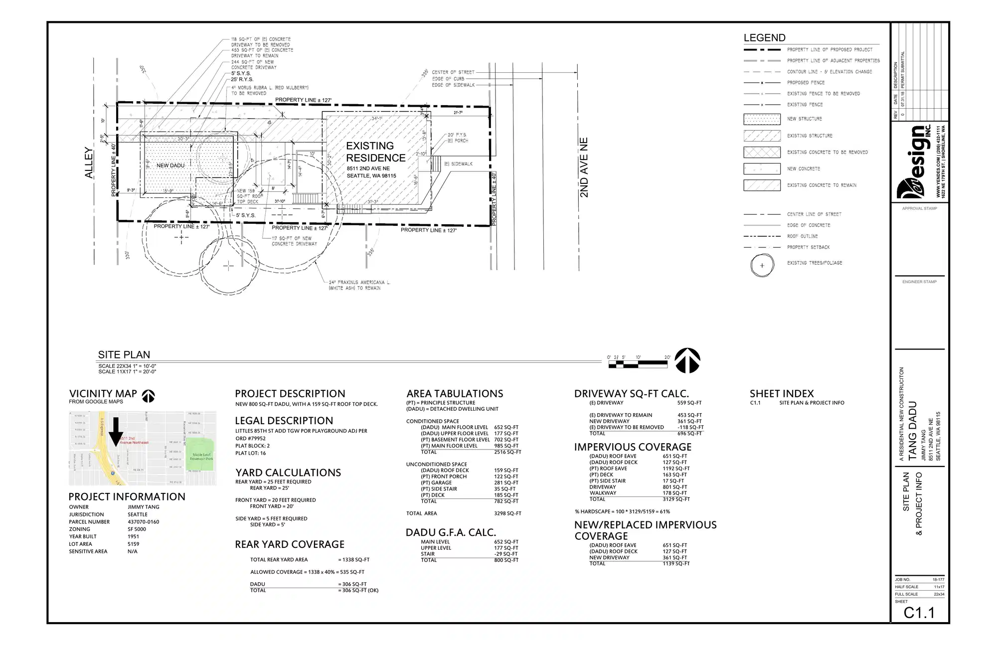 Site plan for 8511 2nd Ave NE