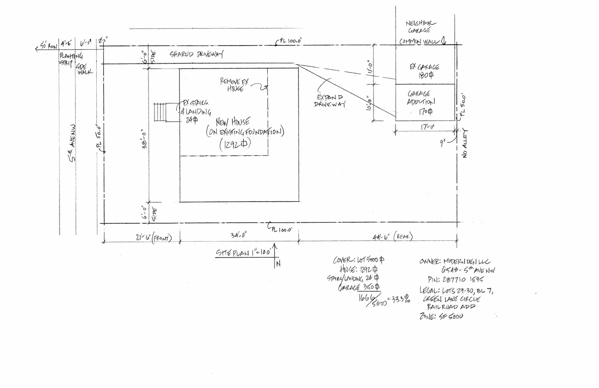Site plan for 6548 5th Ave NW