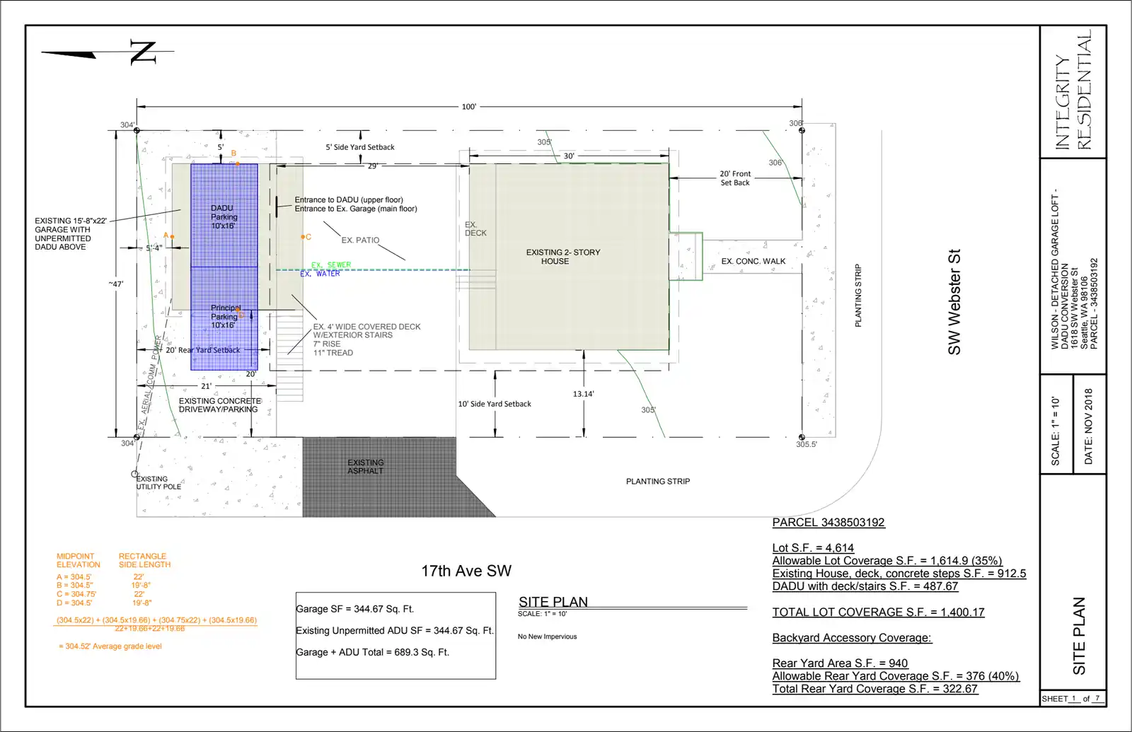 Site plan for 1618 SW Webster St
