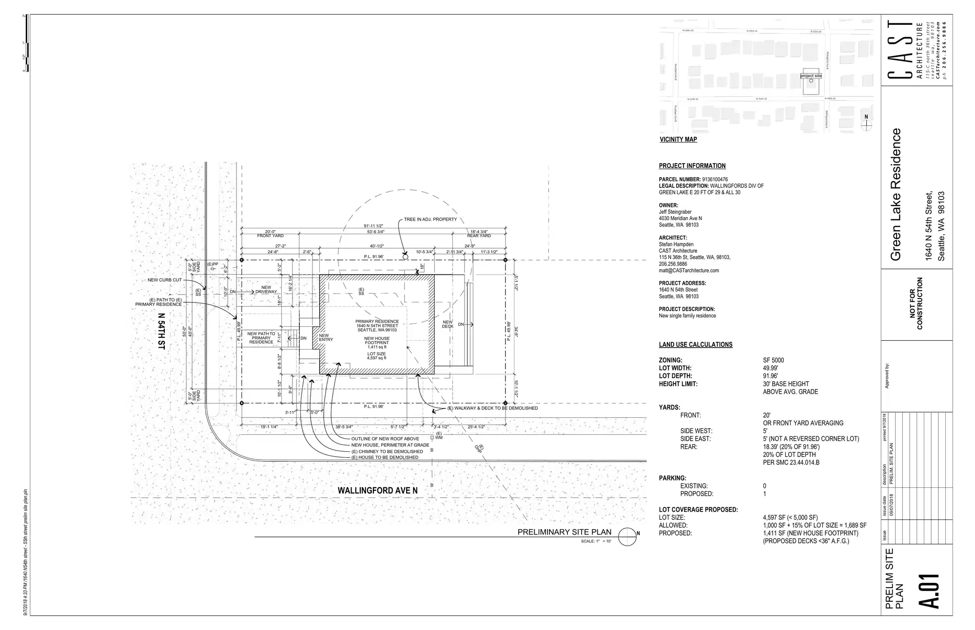 Site plan for 1640 N 54th St