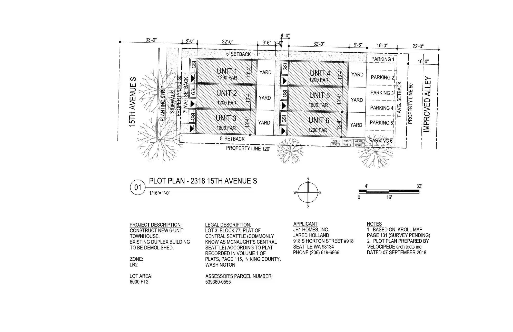 Site plan for 2318 15th Ave S
