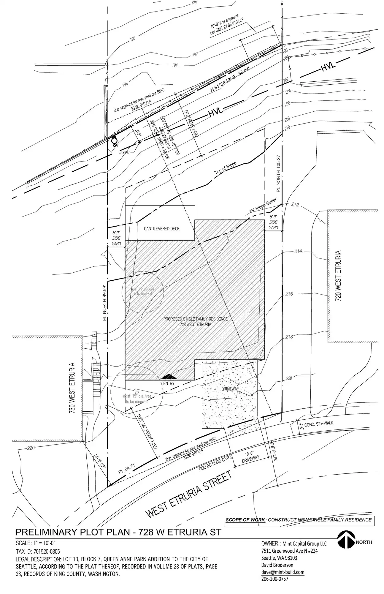 Site plan for 728 W Etruria St