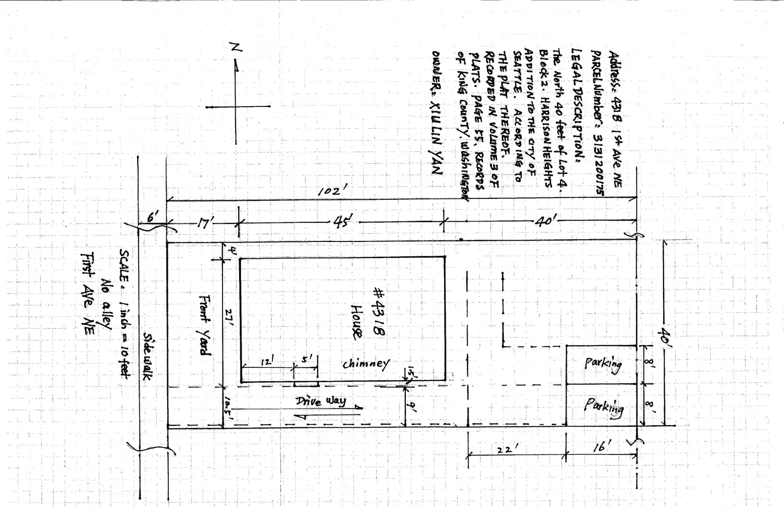 Site plan for 4318 1st Ave NE