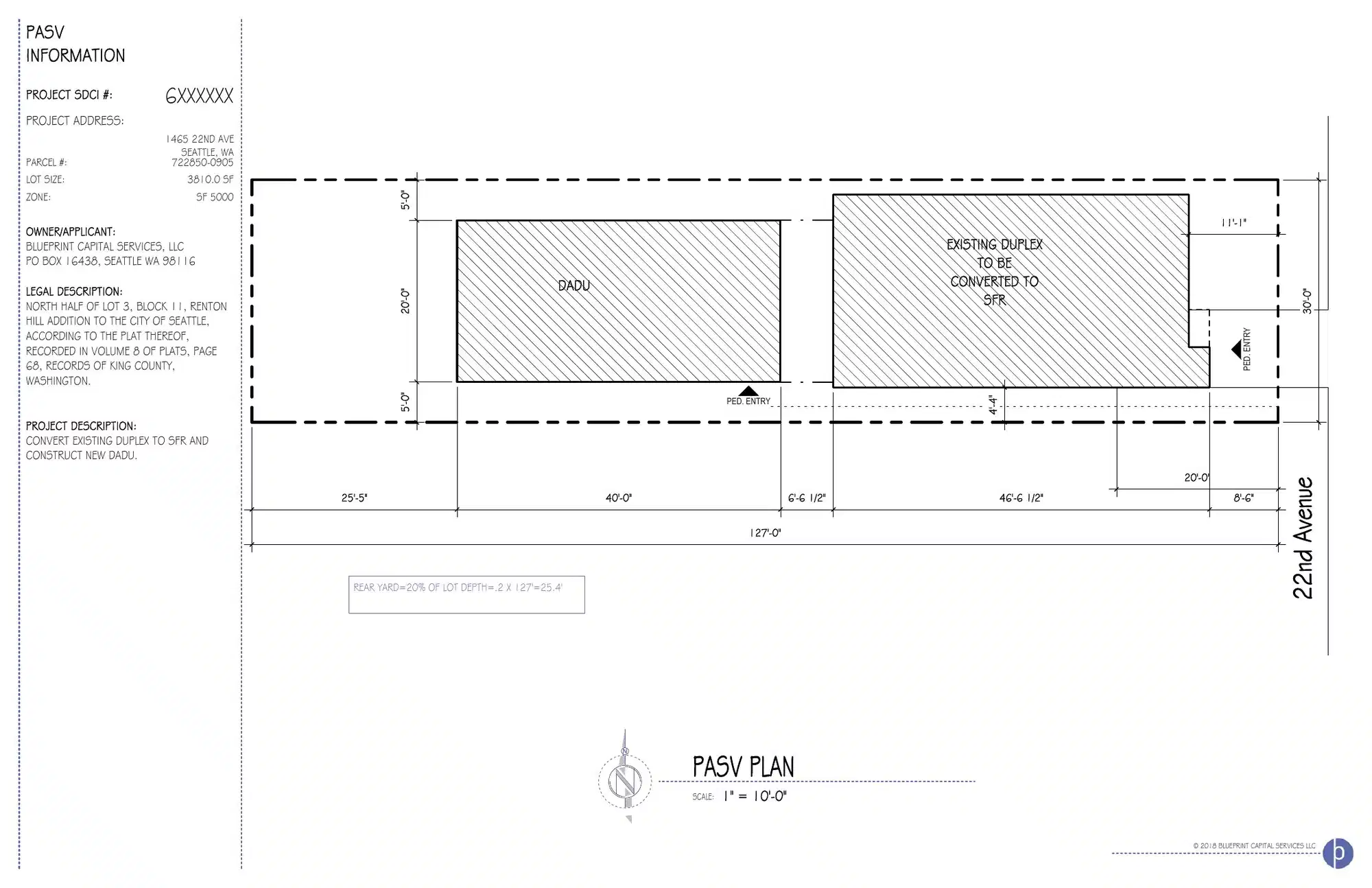 Site plan for 1463 22nd Ave