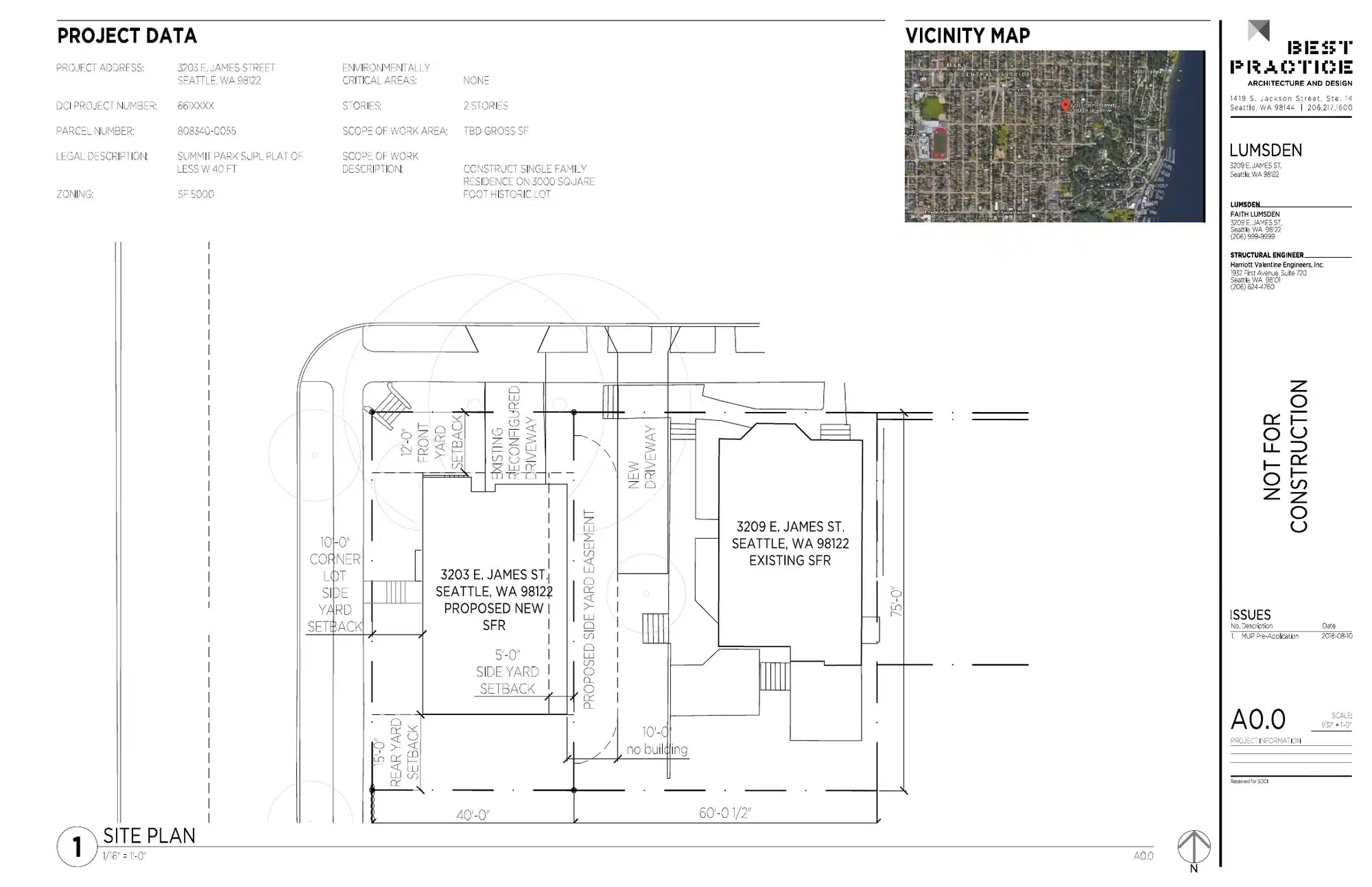 Site plan for 3203 E James St