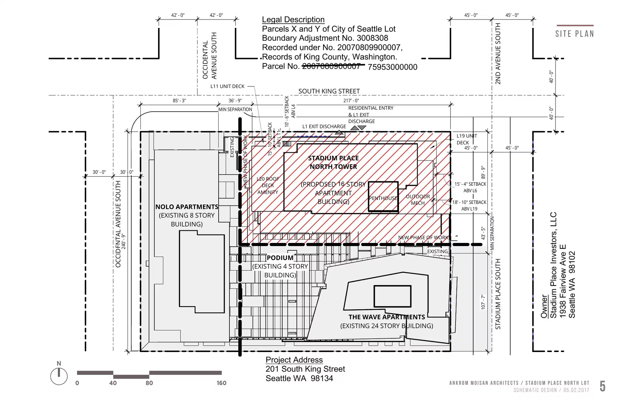 Site plan for 201 S King St
