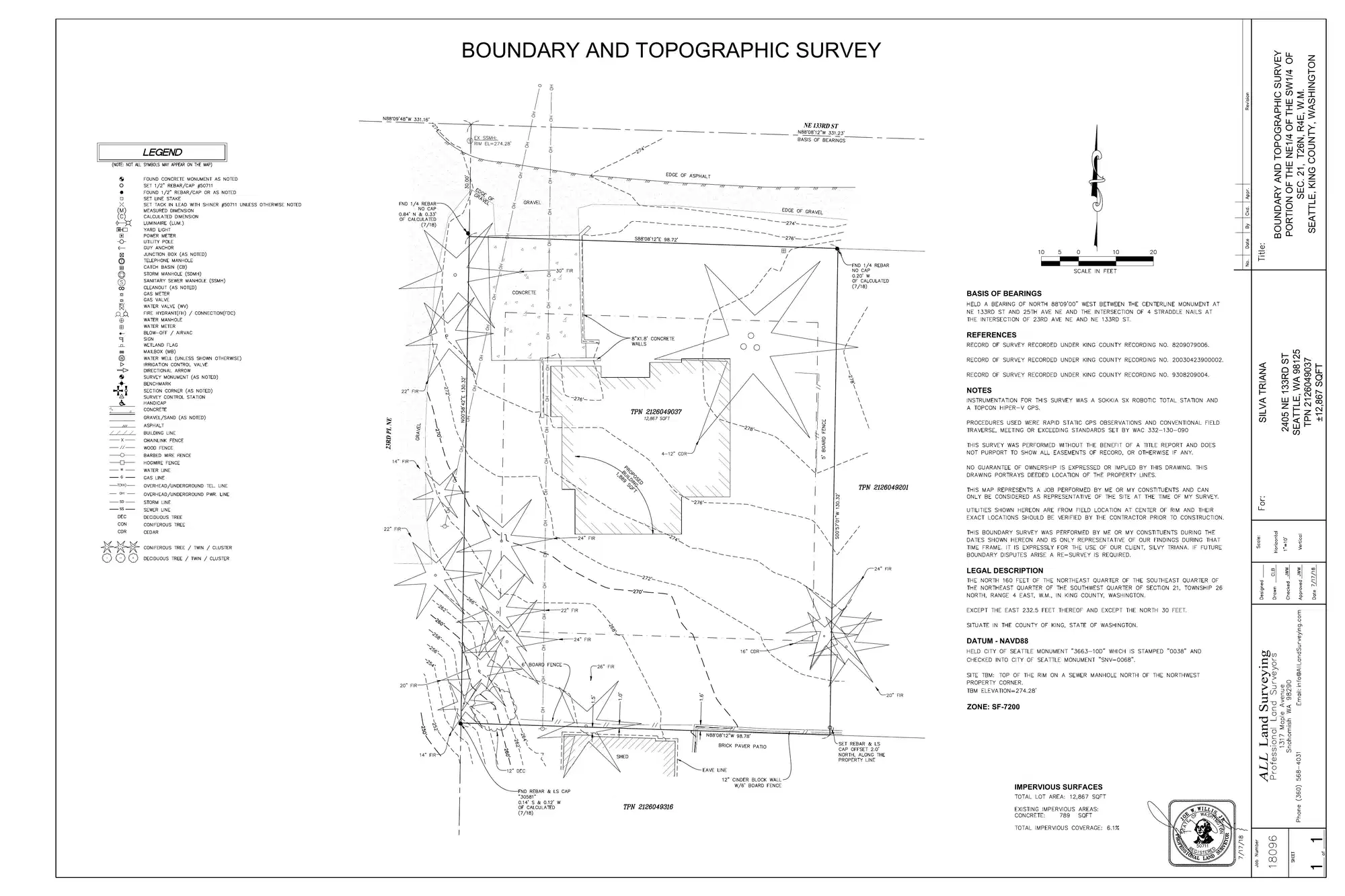 Site plan for 2405 NE 133rd St